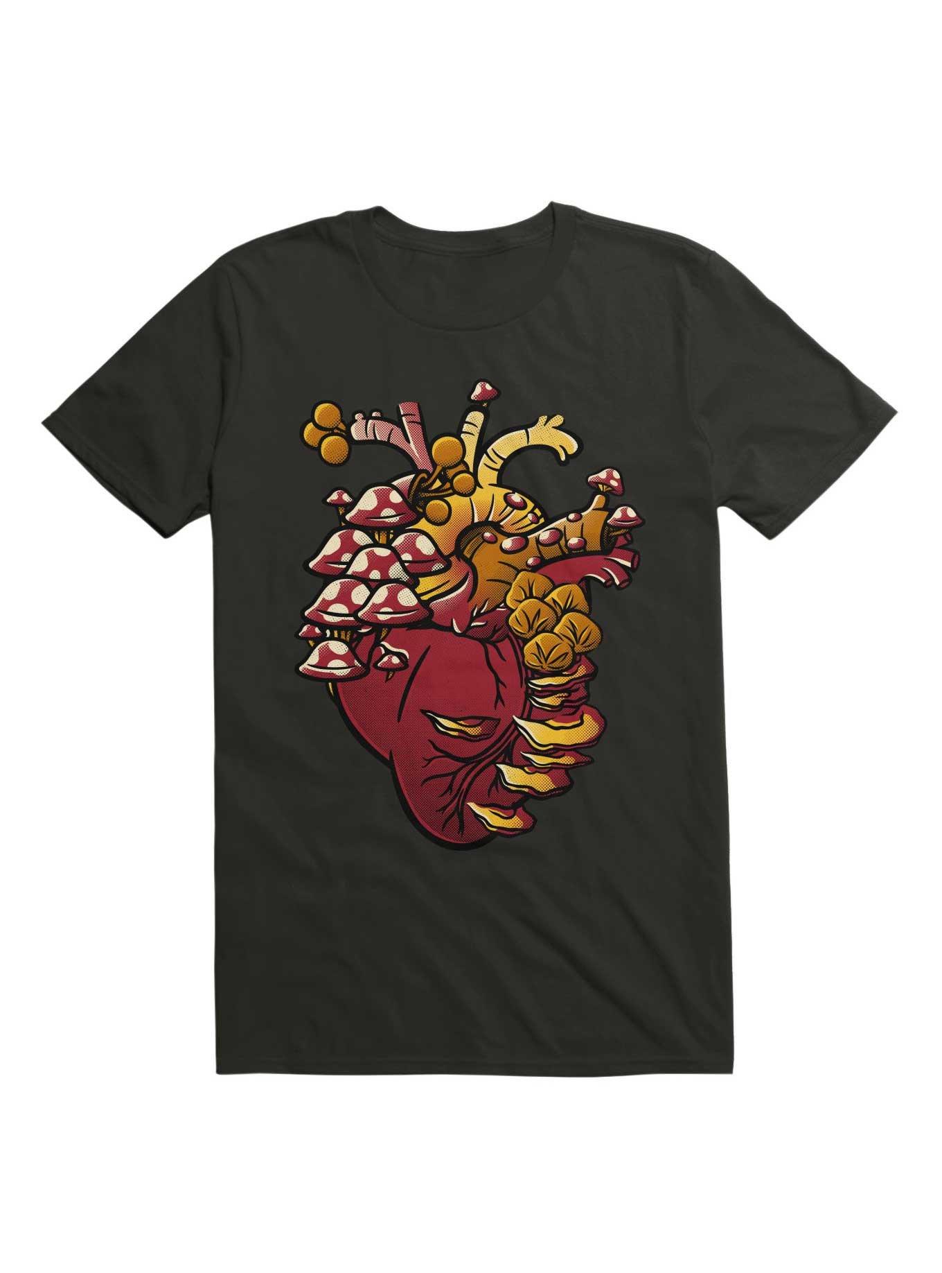 Cordyceps Fungi Heart T-Shirt, BLACK, hi-res