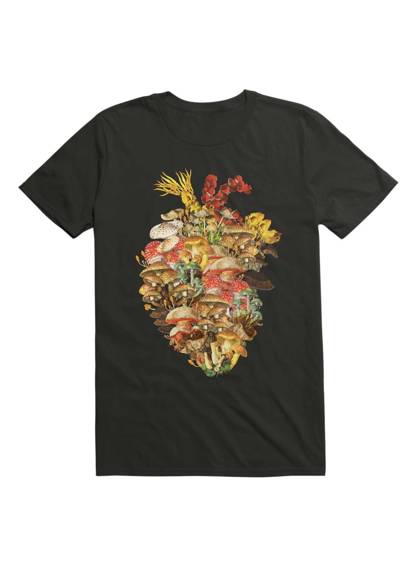 Heart Cordyceps Fungi Vintage T-Shirt, BLACK, hi-res