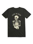 Living The Dream Skeleton Cat T-Shirt, BLACK, hi-res