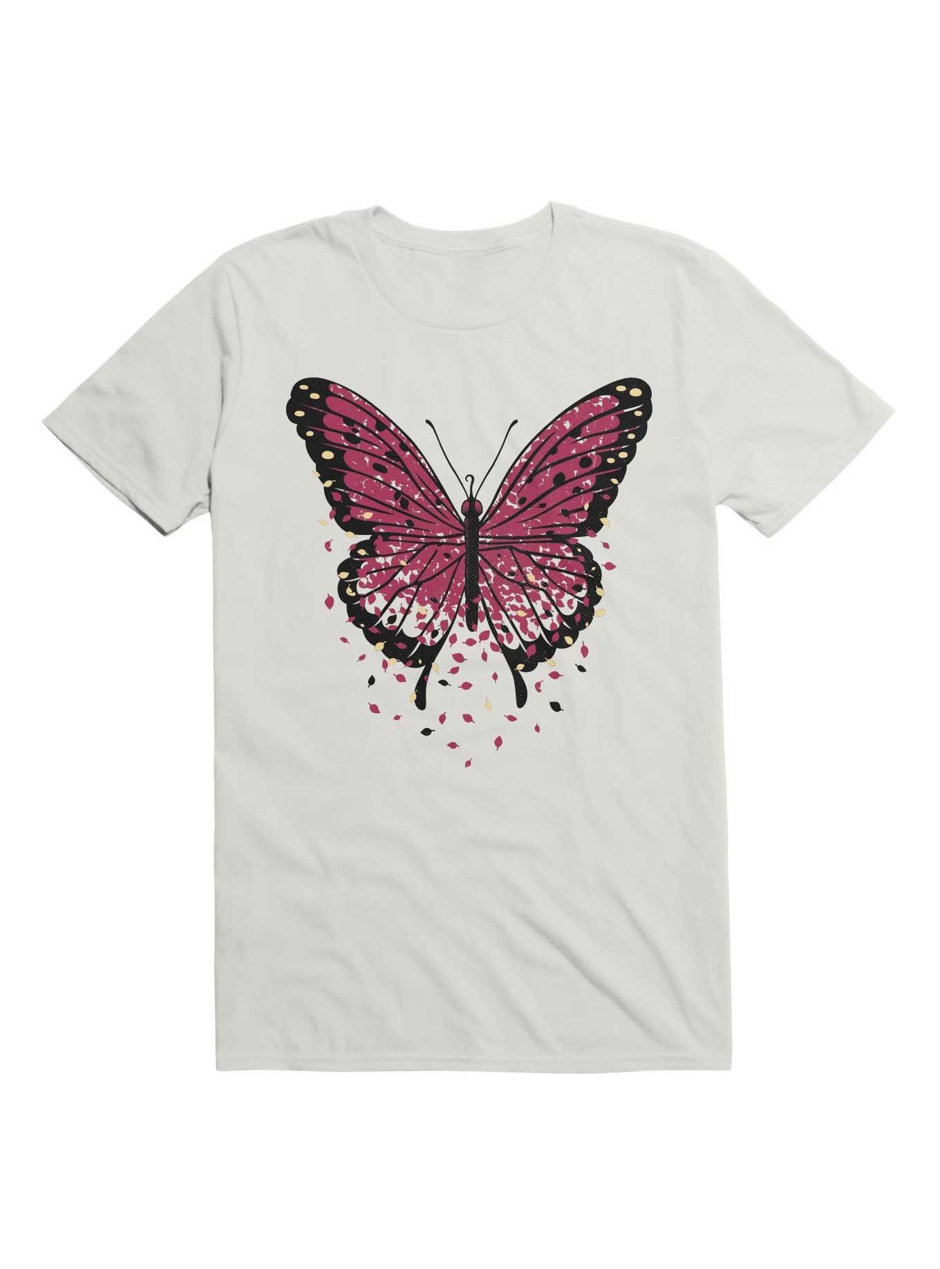 Monarch Butterfly Autumn Leaves  T-Shirt, WHITE, hi-res