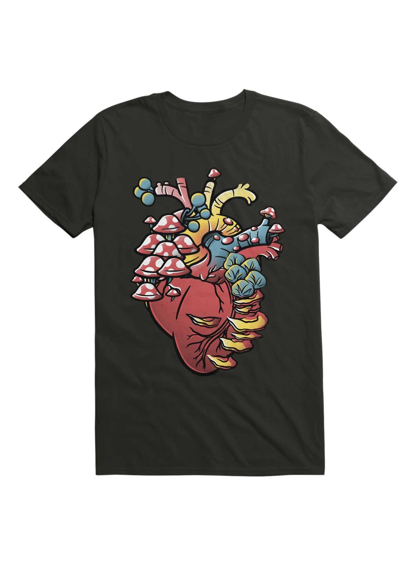 Mushroom Heart T-Shirt, BLACK, hi-res