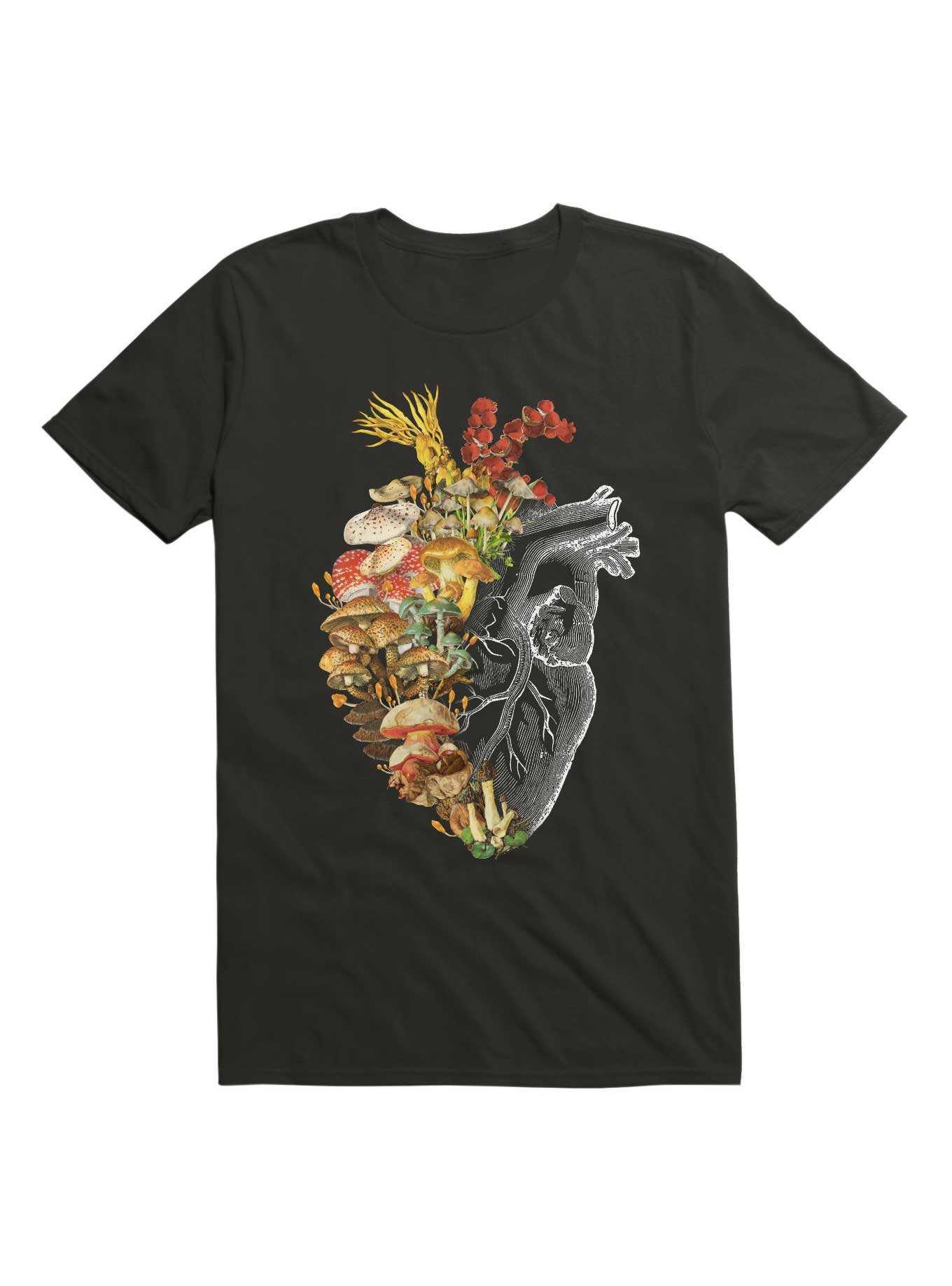 Mushroom Heart Vintage Nature T-Shirt, , hi-res