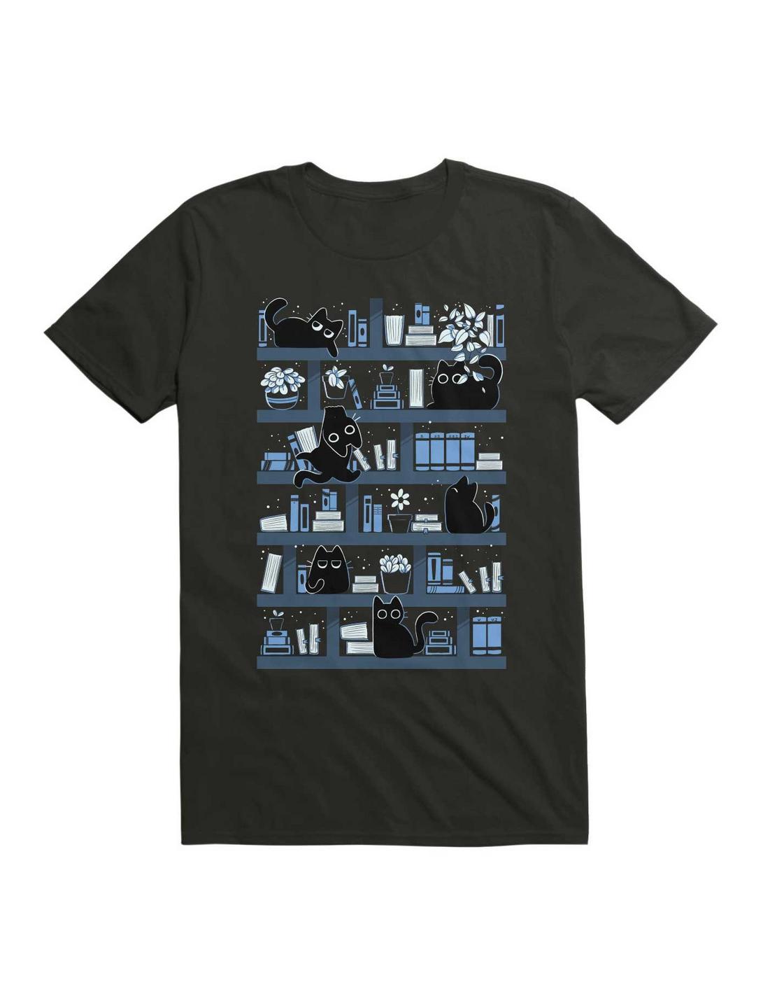 Purrfect Library T-Shirt, BLACK, hi-res