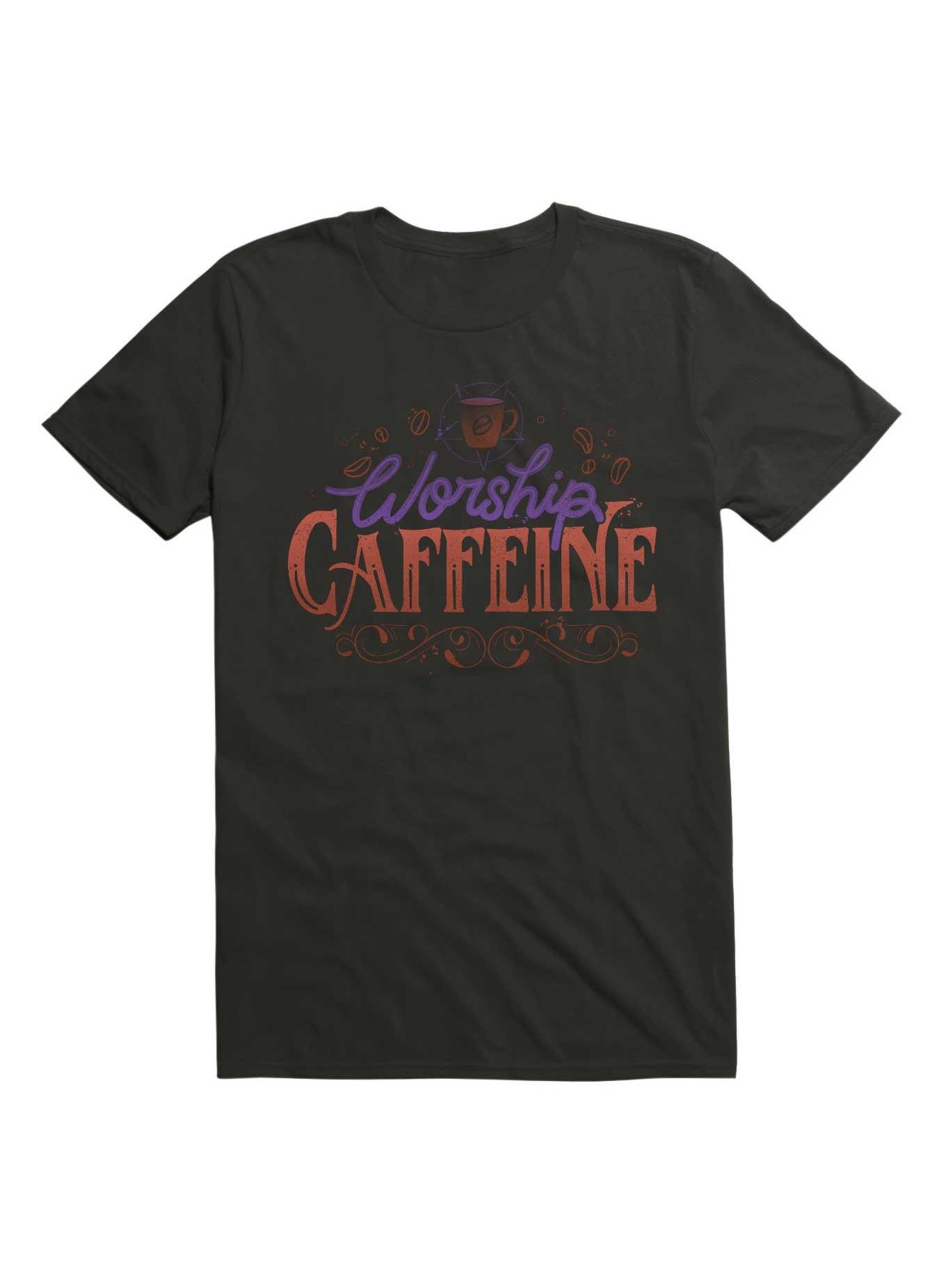 Worship Caffeine T-Shirt, BLACK, hi-res