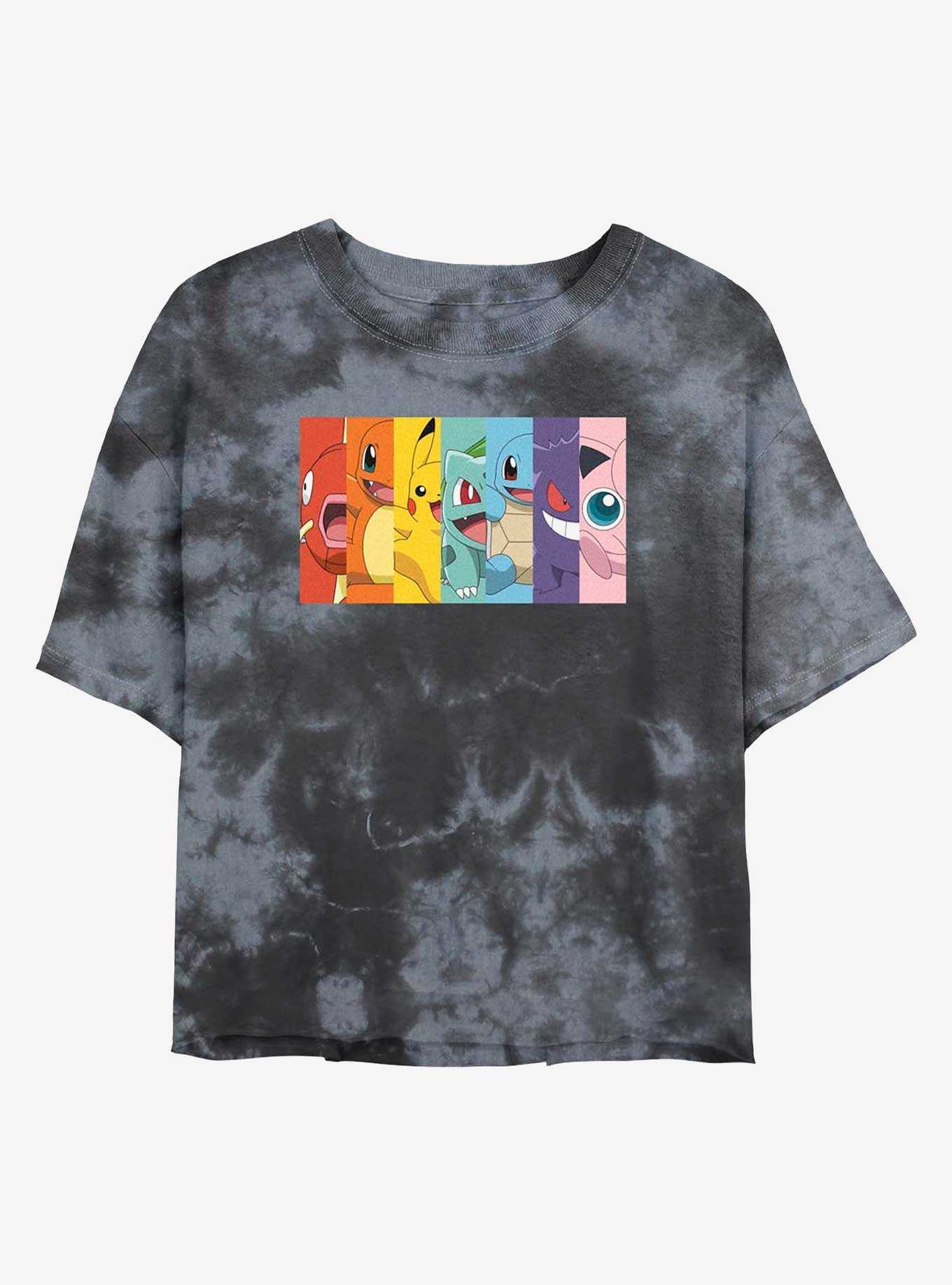 Pokemon Generation 1 Rainbow Girls Tie-Dye Crop T-Shirt, , hi-res