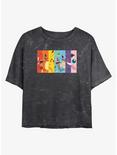 Pokemon Generation 1 Rainbow Girls Mineral Wash Crop T-Shirt, BLACK, hi-res
