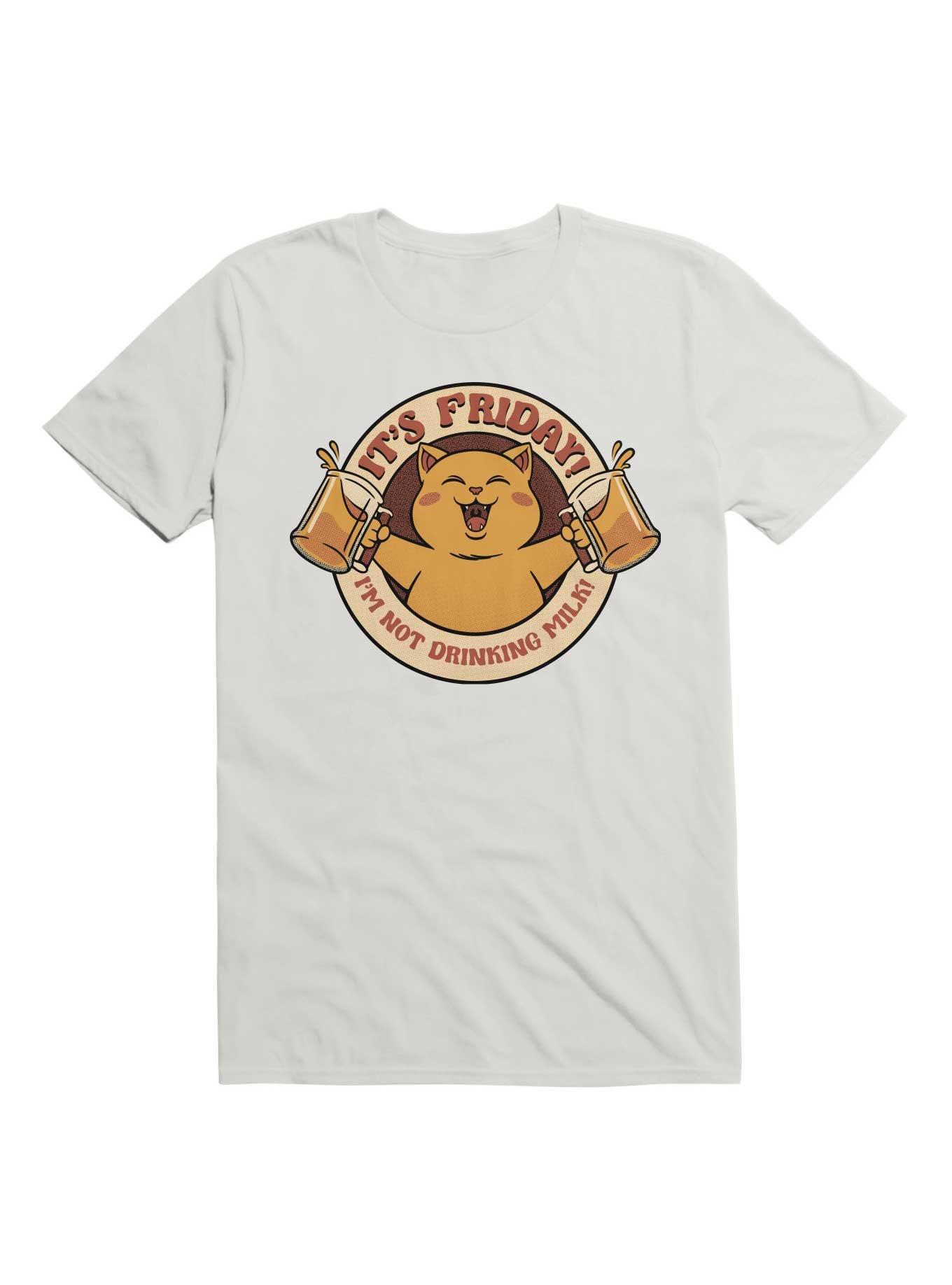 It's Friday! I'm Not Drinking Milk Tonight! Cat T-Shirt, , hi-res