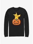 Pokemon Pikachu Pumpkin Long-Sleeve T-Shirt, BLACK, hi-res
