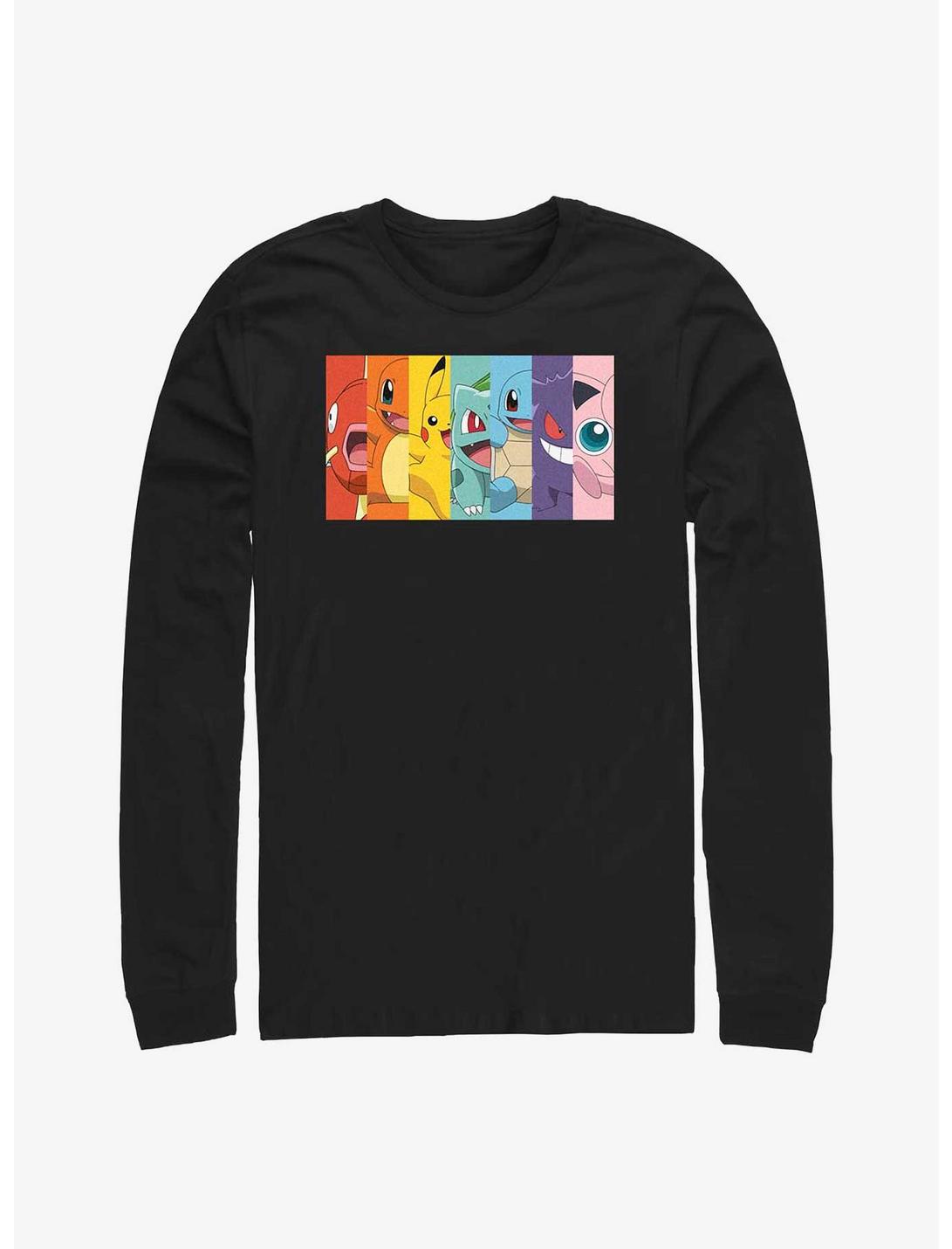 Pokemon Generation 1 Rainbow Long-Sleeve T-Shirt, BLACK, hi-res