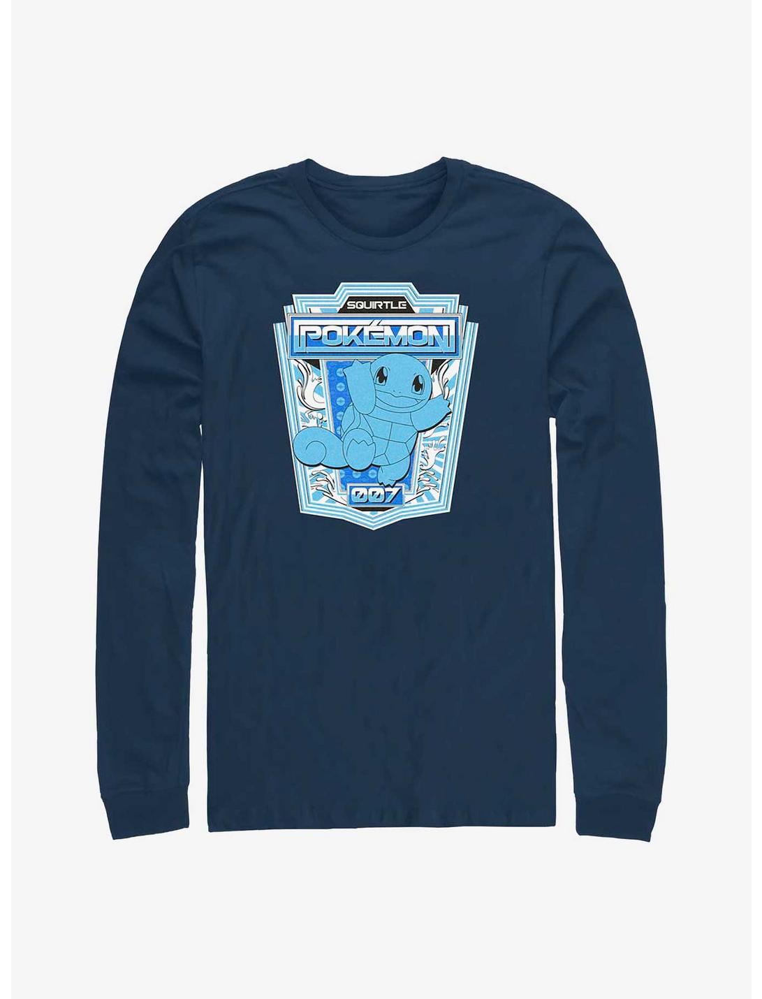 Pokemon Squirtle Badge Long-Sleeve T-Shirt, NAVY, hi-res