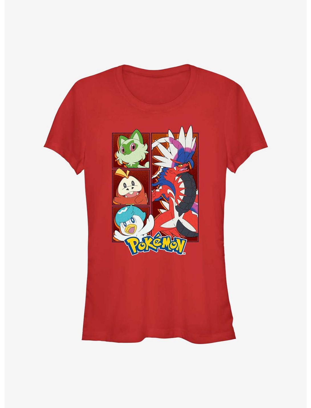 Pokemon Koraidon Generation 9 Starters Girls T-Shirt, RED, hi-res