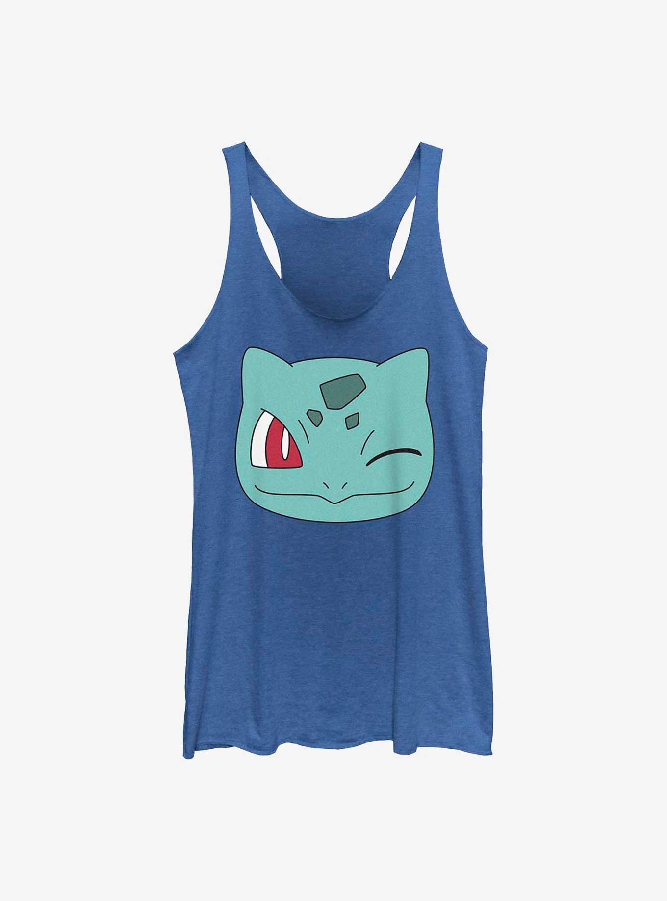 Pokemon Bulbasaur Wink Face Girls Raw Edge Tank, ROY HTR, hi-res