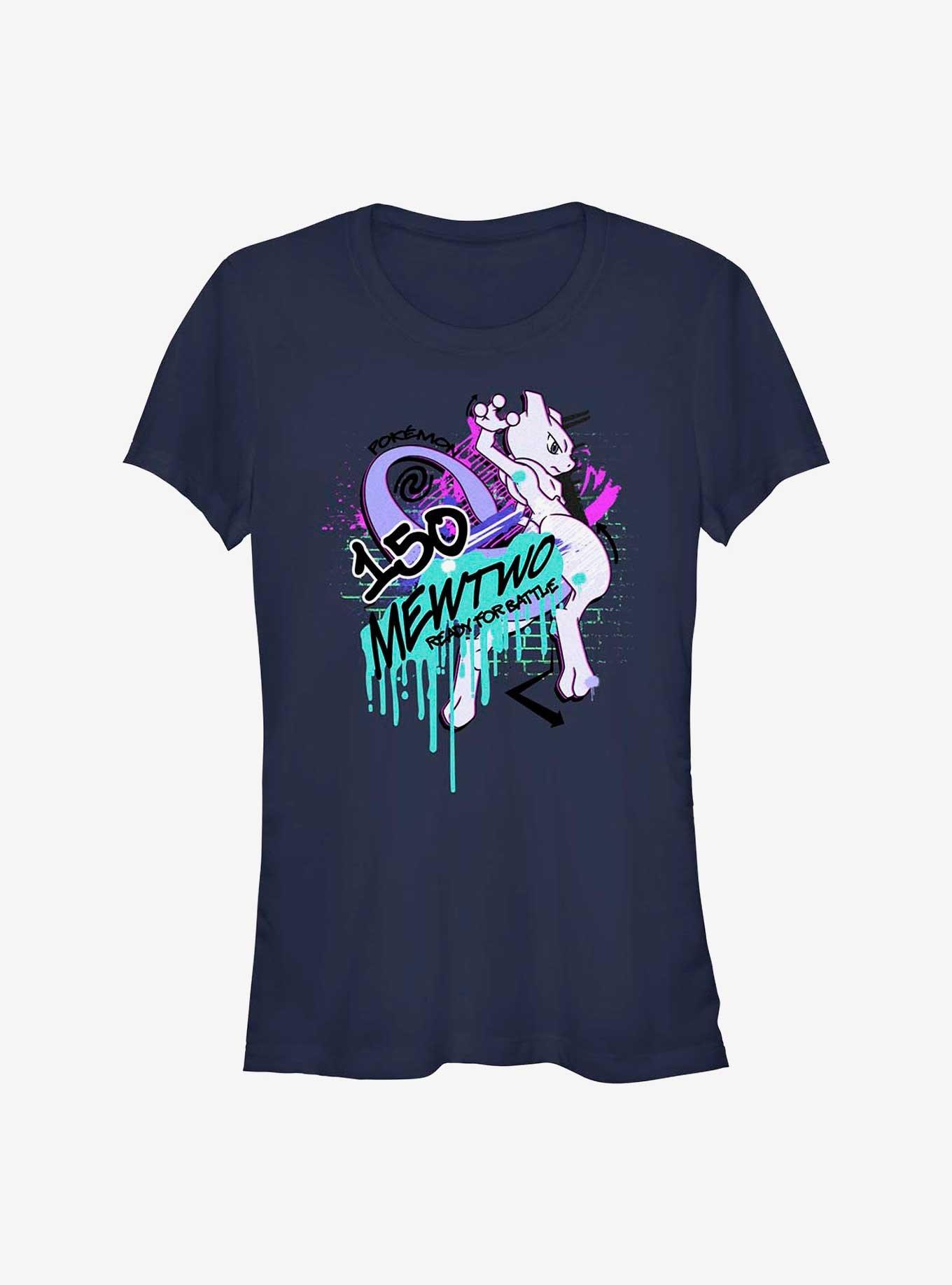 Pokemon Mewtwo Ready For Battle Graffiti Girls T-Shirt, , hi-res