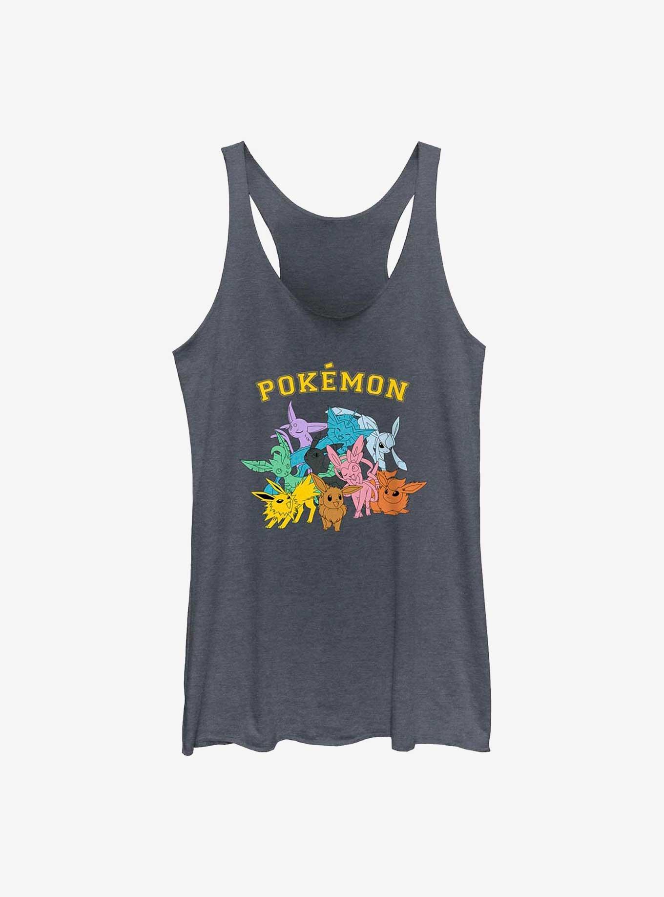 Pokemon Eeveelutions Girls Raw Edge Tank, NAVY HTR, hi-res