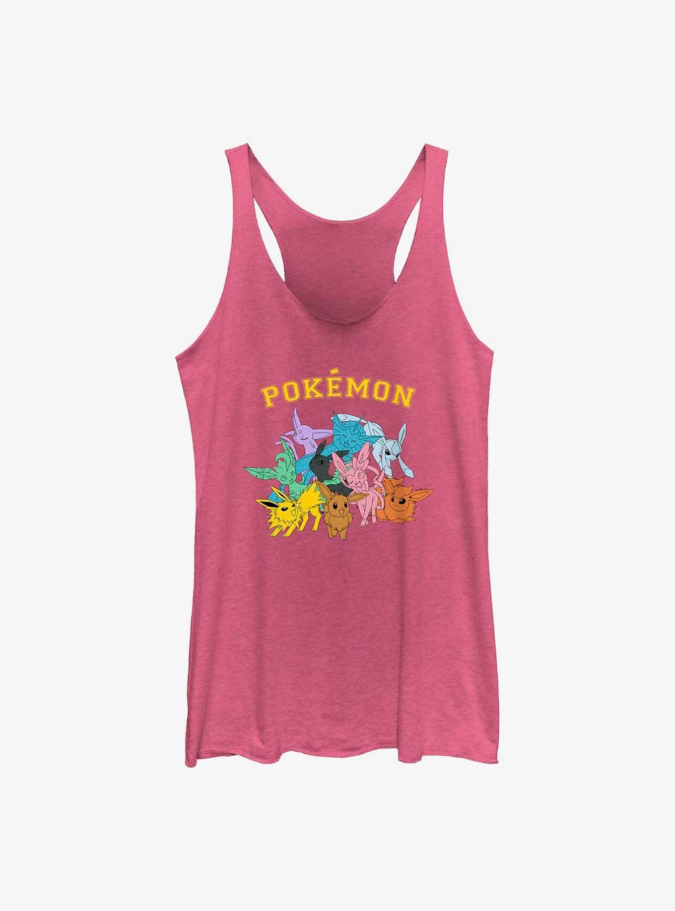 Pokemon Eeveelutions Girls Raw Edge Tank, PINK HTR, hi-res