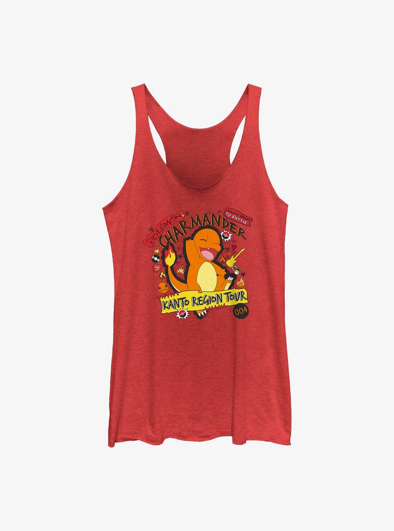 Pokemon Charmander Kanto Tour Girls Raw Edge Tank, RED HTR, hi-res