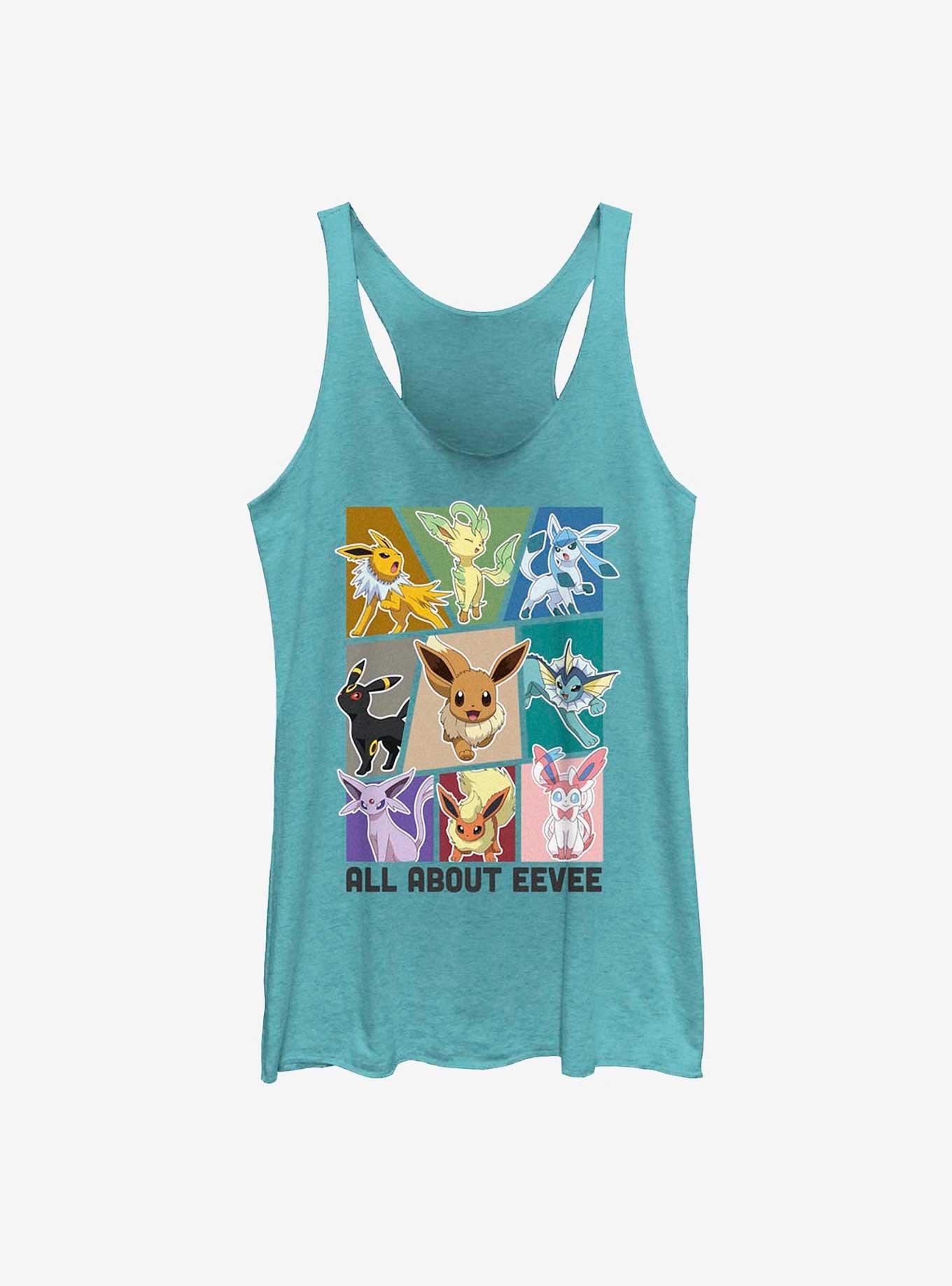 Pokemon All About Eevee Girls Raw Edge Tank, TAHI BLUE, hi-res