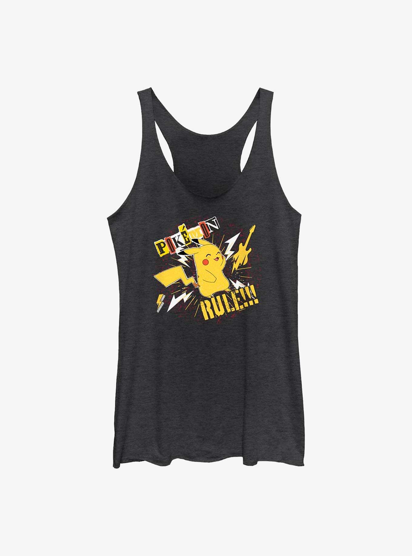 Pokemon Pokemon Rule Pikachu Girls Raw Edge Tank, BLK HTR, hi-res