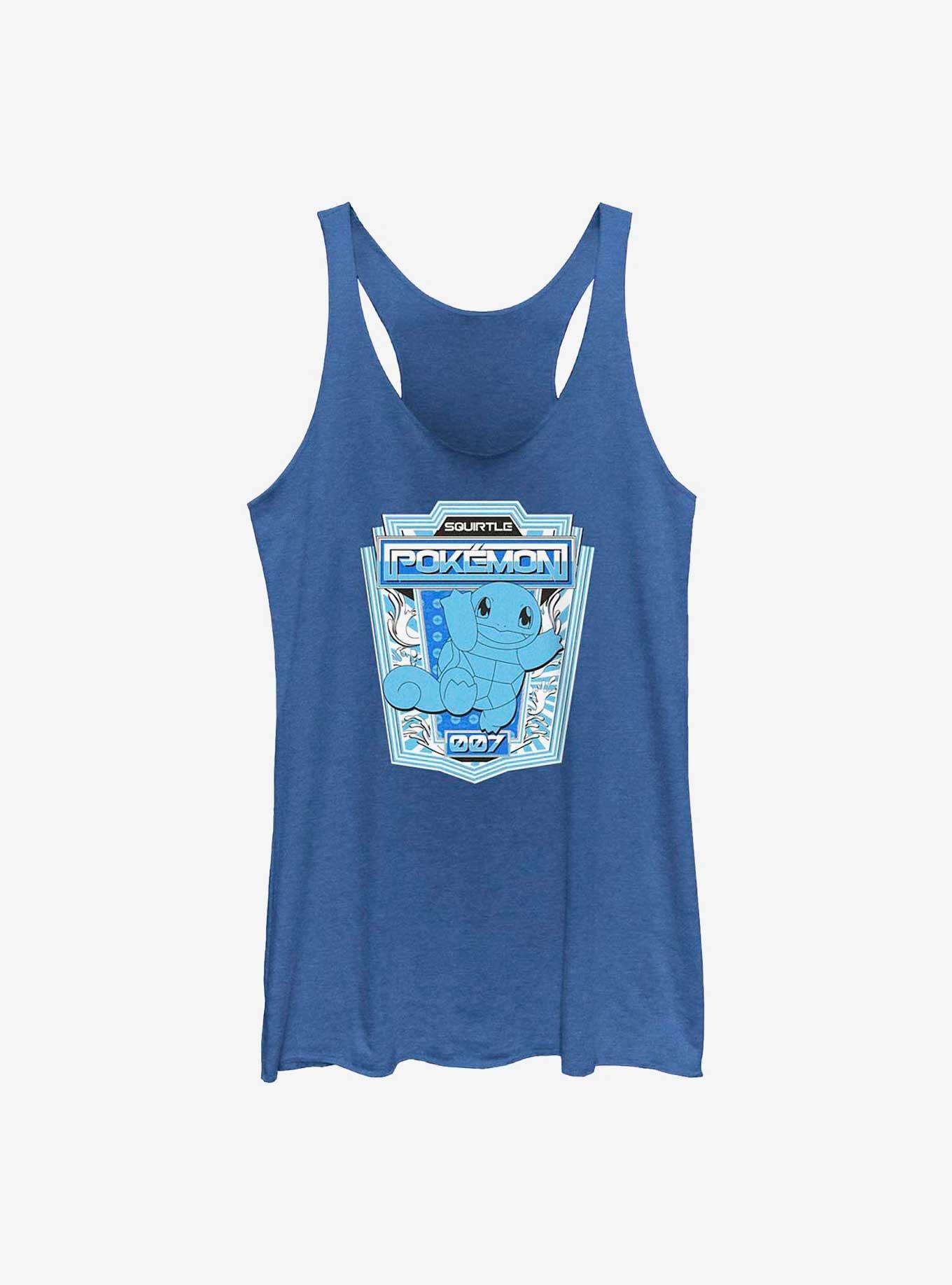 Pokemon Squirtle Badge Girls Raw Edge Tank, ROY HTR, hi-res