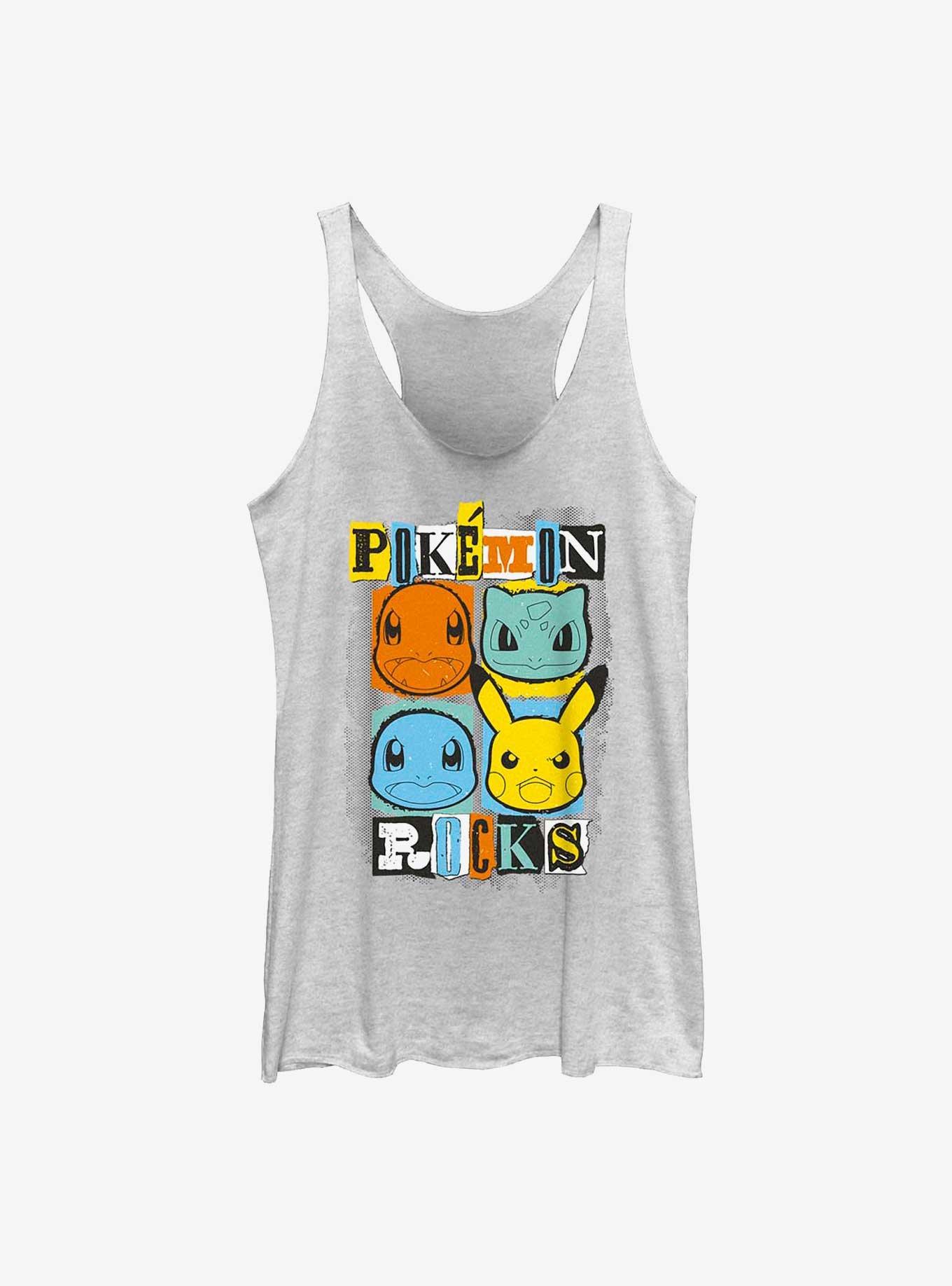 Pokemon Starters Rocks Girls Raw Edge Tank