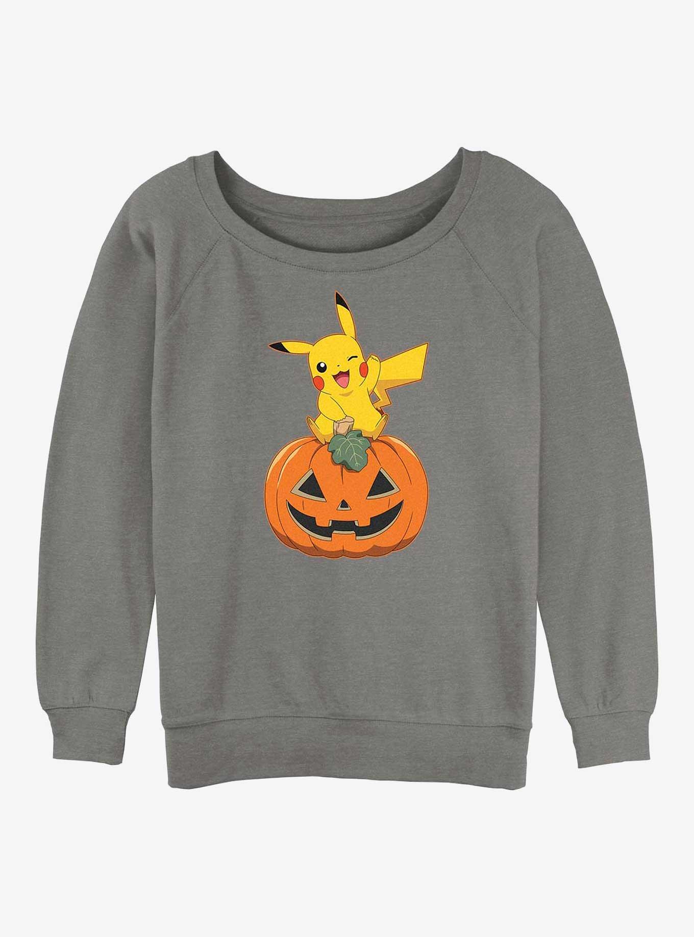 Pokemon Pikachu Pumpkin Girls Slouchy Sweatshirt