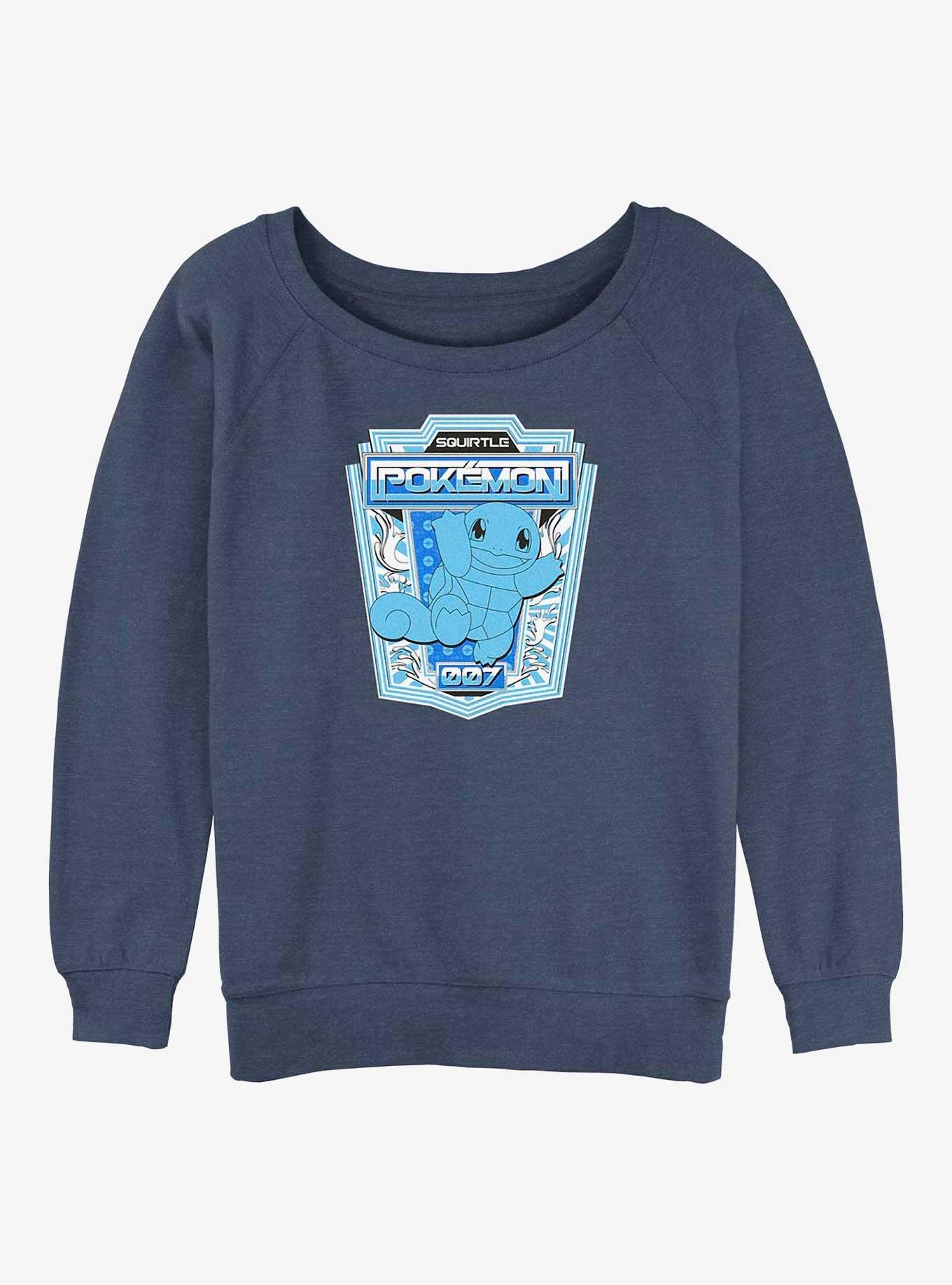 Pokemon Squirtle Badge Girls Slouchy Sweatshirt, BLUEHTR, hi-res