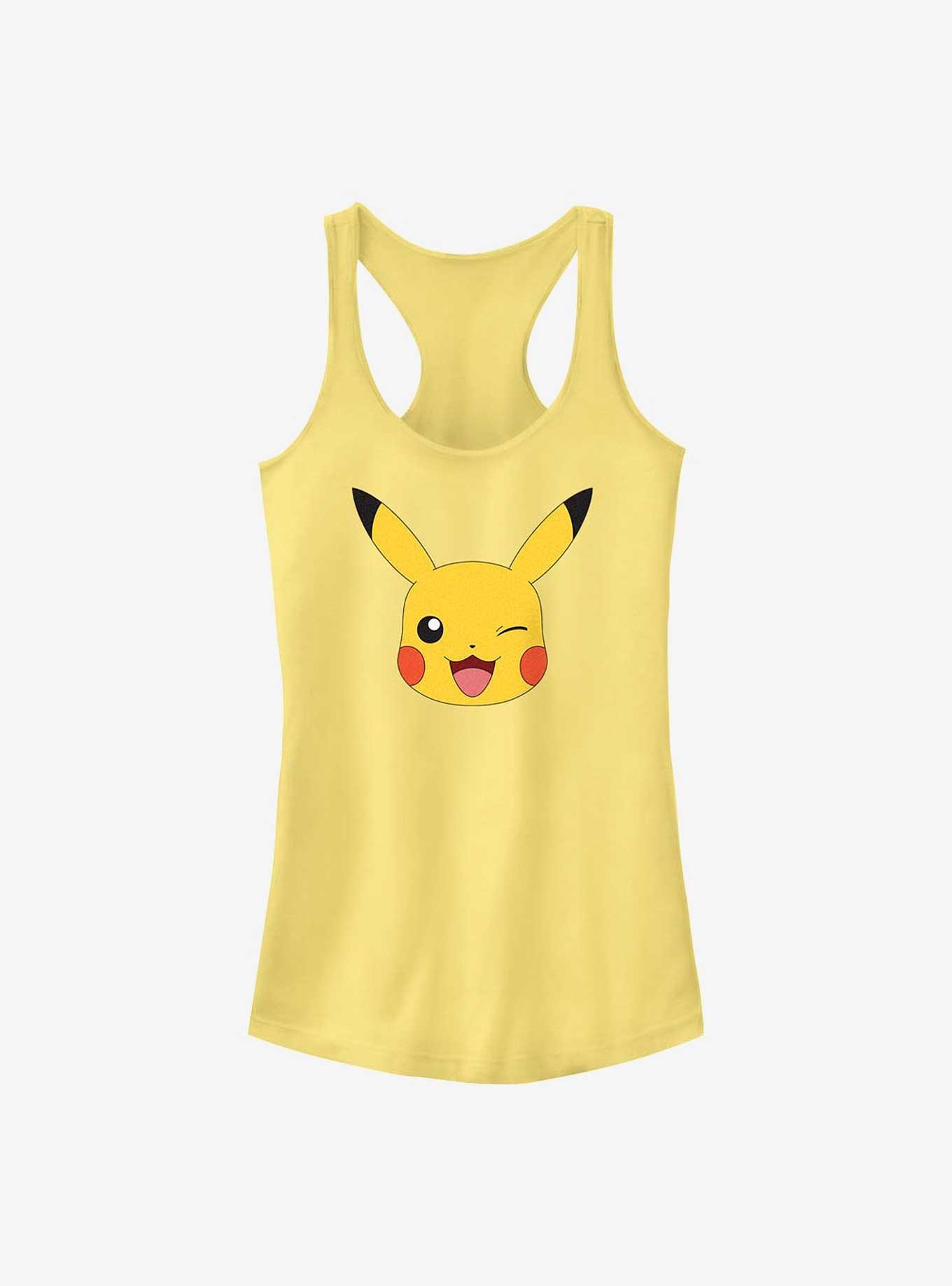 Pokemon Pikachu Wink Face Girls Tank, BANANA, hi-res