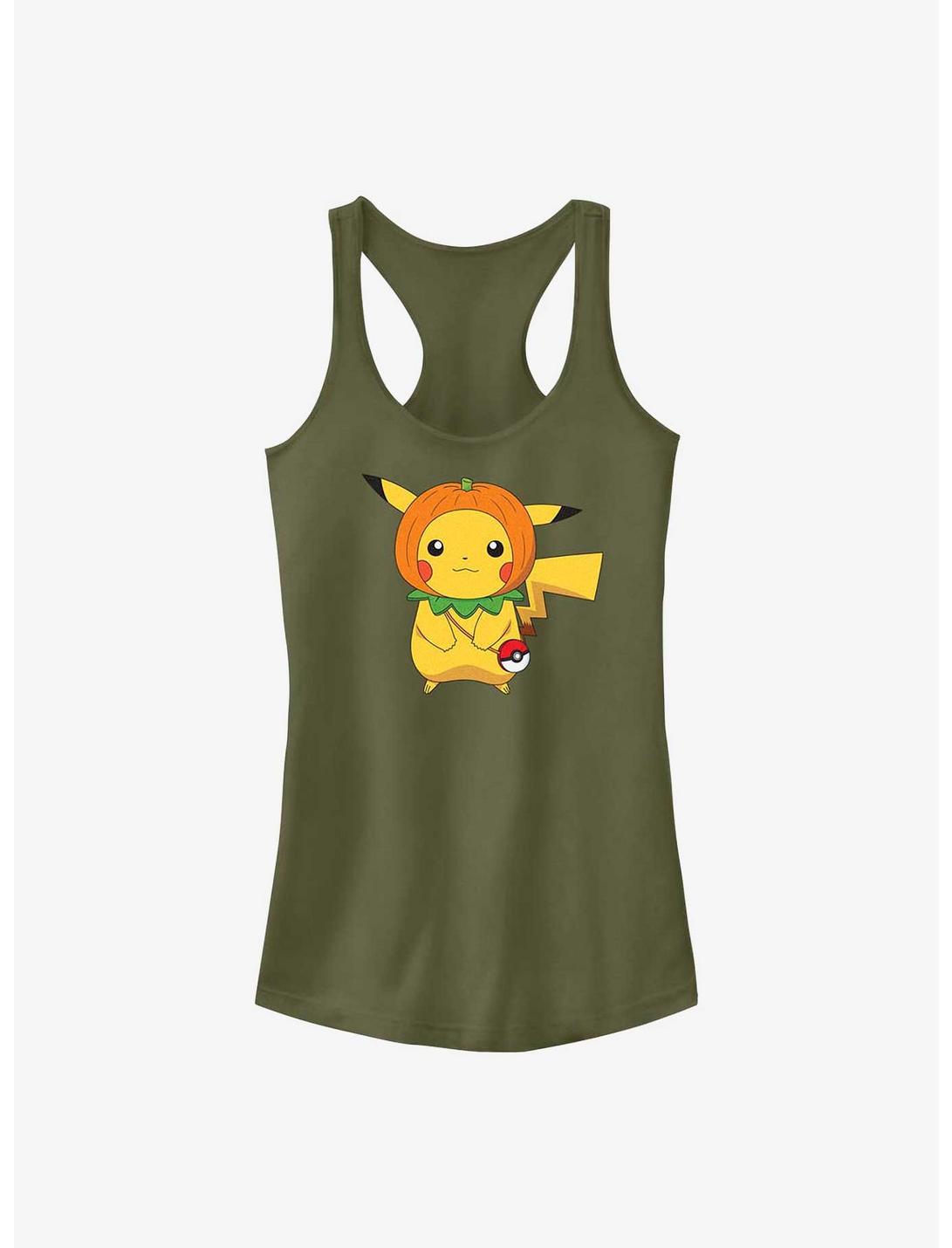 Pokemon Pikachu Pumpkin Hat Girls Tank, MIL GRN, hi-res