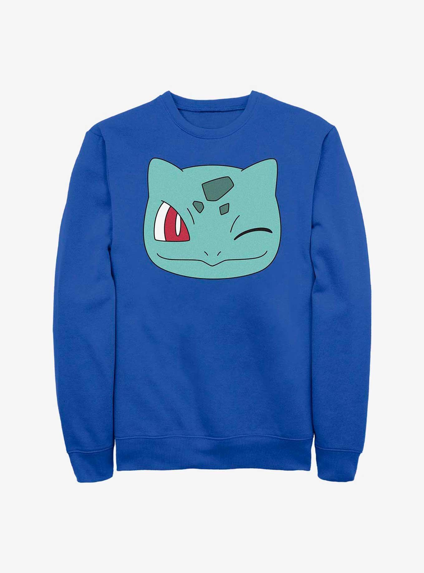 Pokemon Bulbasaur Wink Face Sweatshirt, ROYAL, hi-res