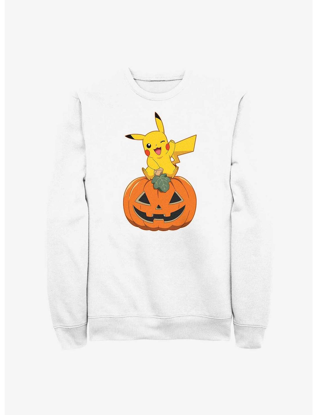 Pokemon Pikachu Pumpkin Sweatshirt, WHITE, hi-res