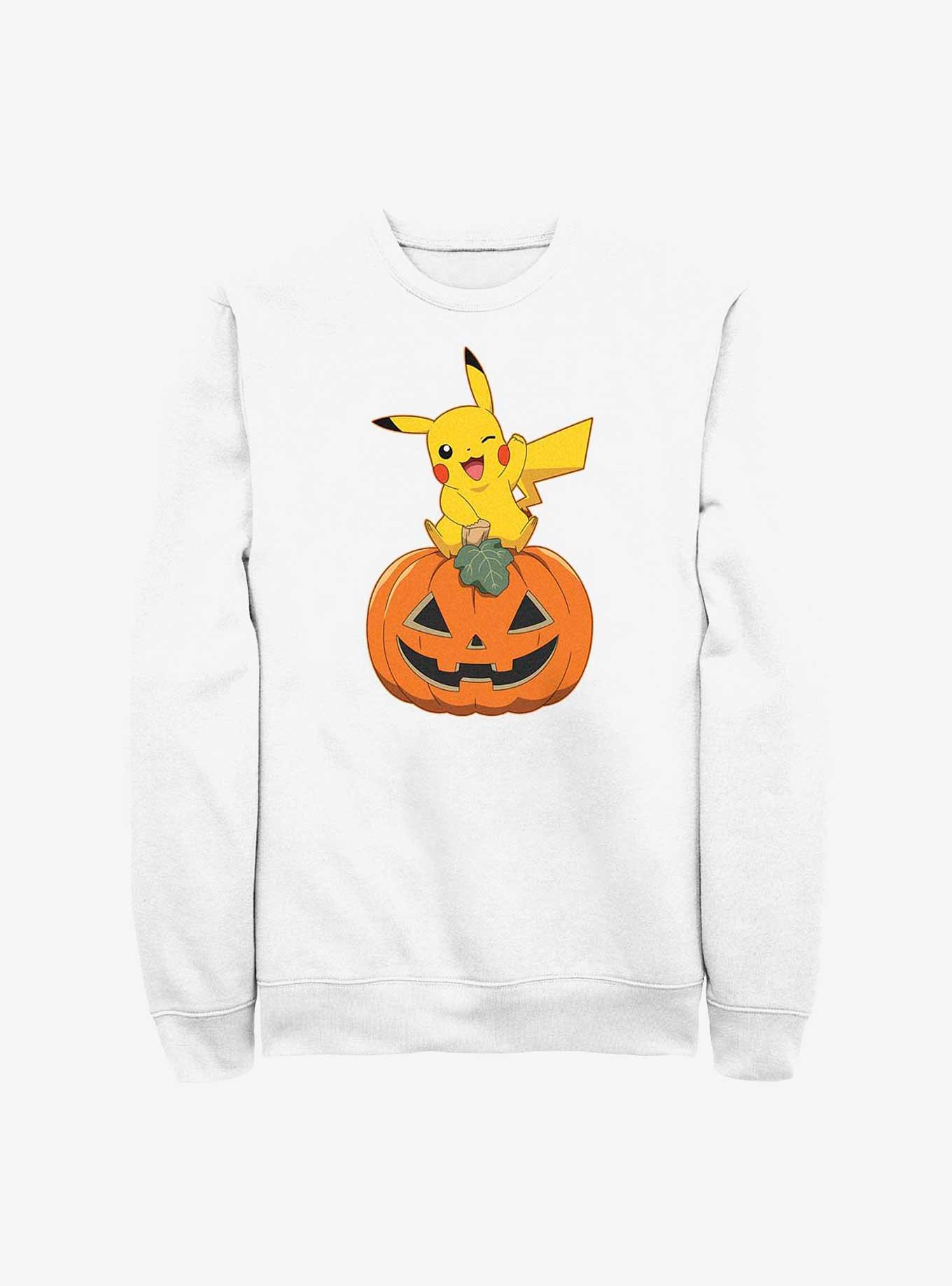 Pokemon Pikachu Pumpkin Sweatshirt, WHITE, hi-res