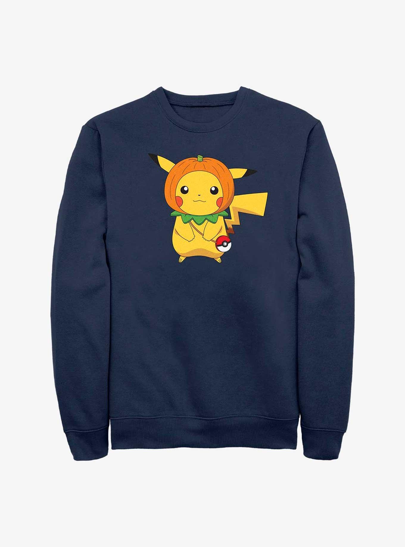 Pokemon Pikachu Pumpkin Hat Sweatshirt, NAVY, hi-res