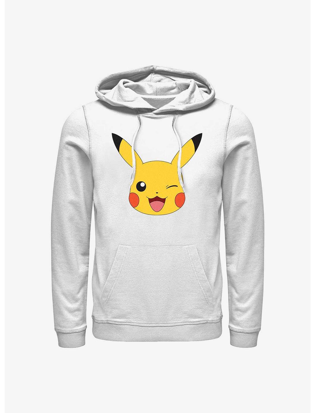 Pokemon Pikachu Wink Face Hoodie, WHITE, hi-res