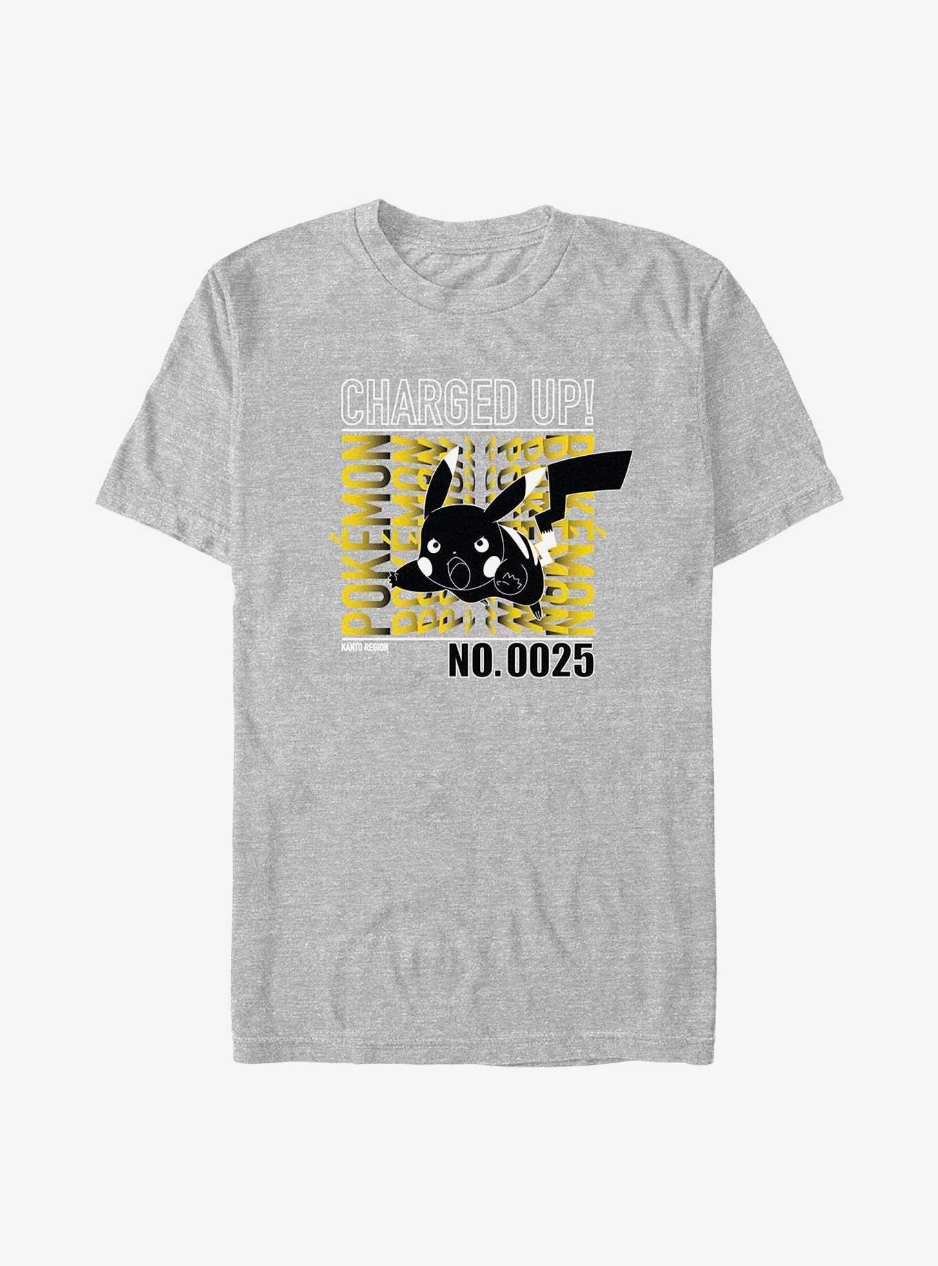 Pokemon Kanto Pikachu Charged Up T-Shirt, ATH HTR, hi-res