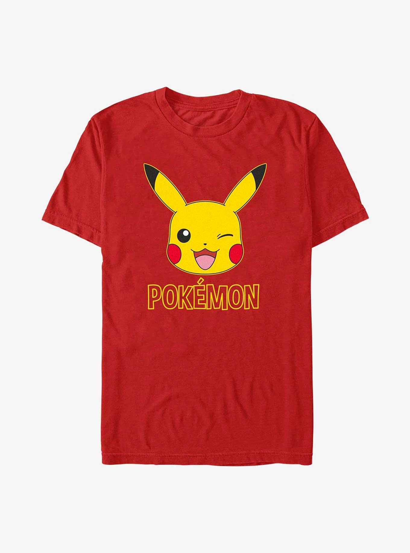 Pokemon Pikachu Winking T-Shirt, RED, hi-res