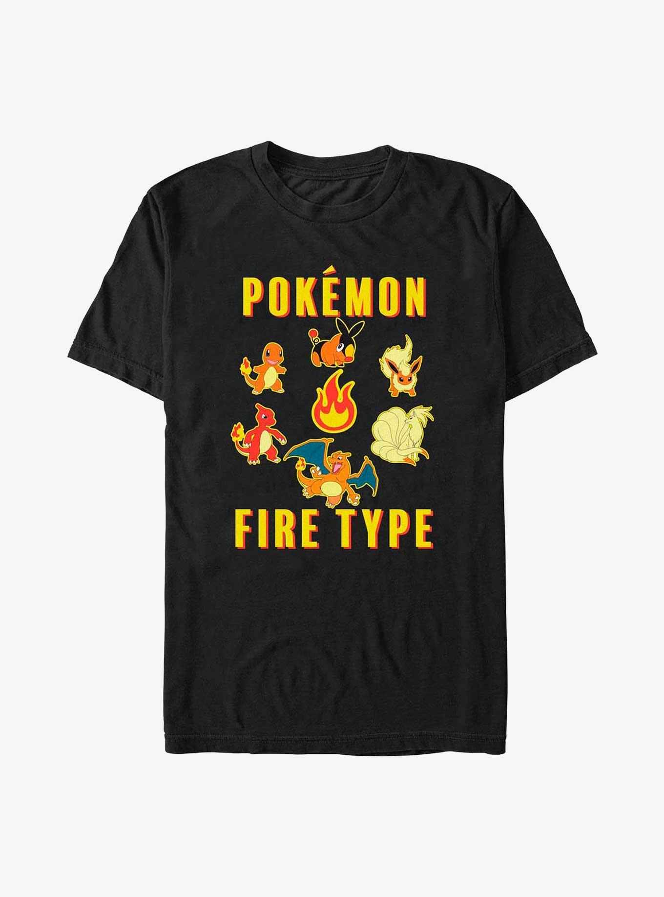 Pokemon Fire Type Group T-Shirt, BLACK, hi-res