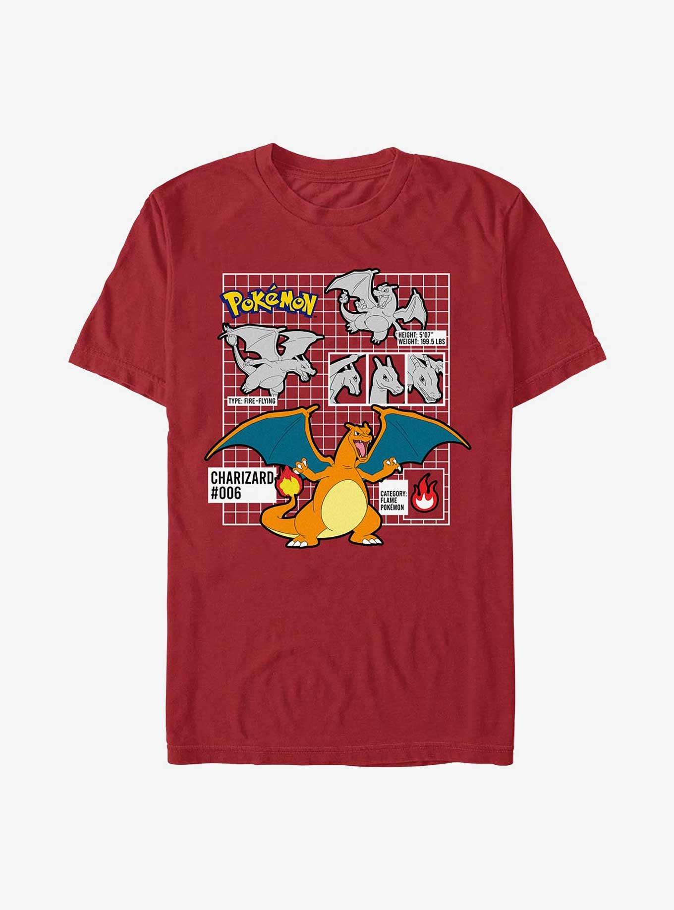 Pokemon Charizard Fire Type T-Shirt, CARDINAL, hi-res