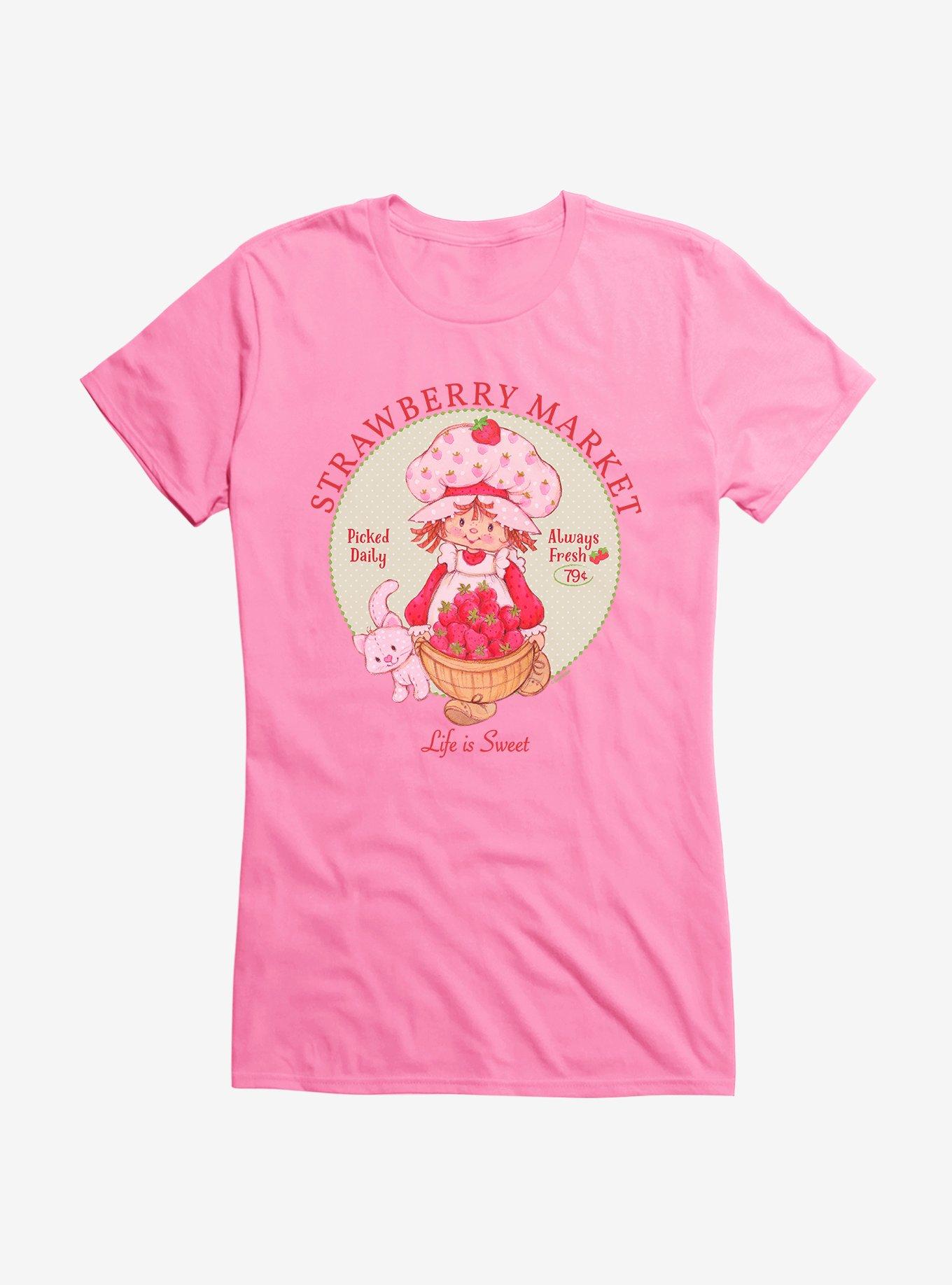 Strawberry Shortcake & Custard Strawberry Market Girls T-Shirt, , hi-res