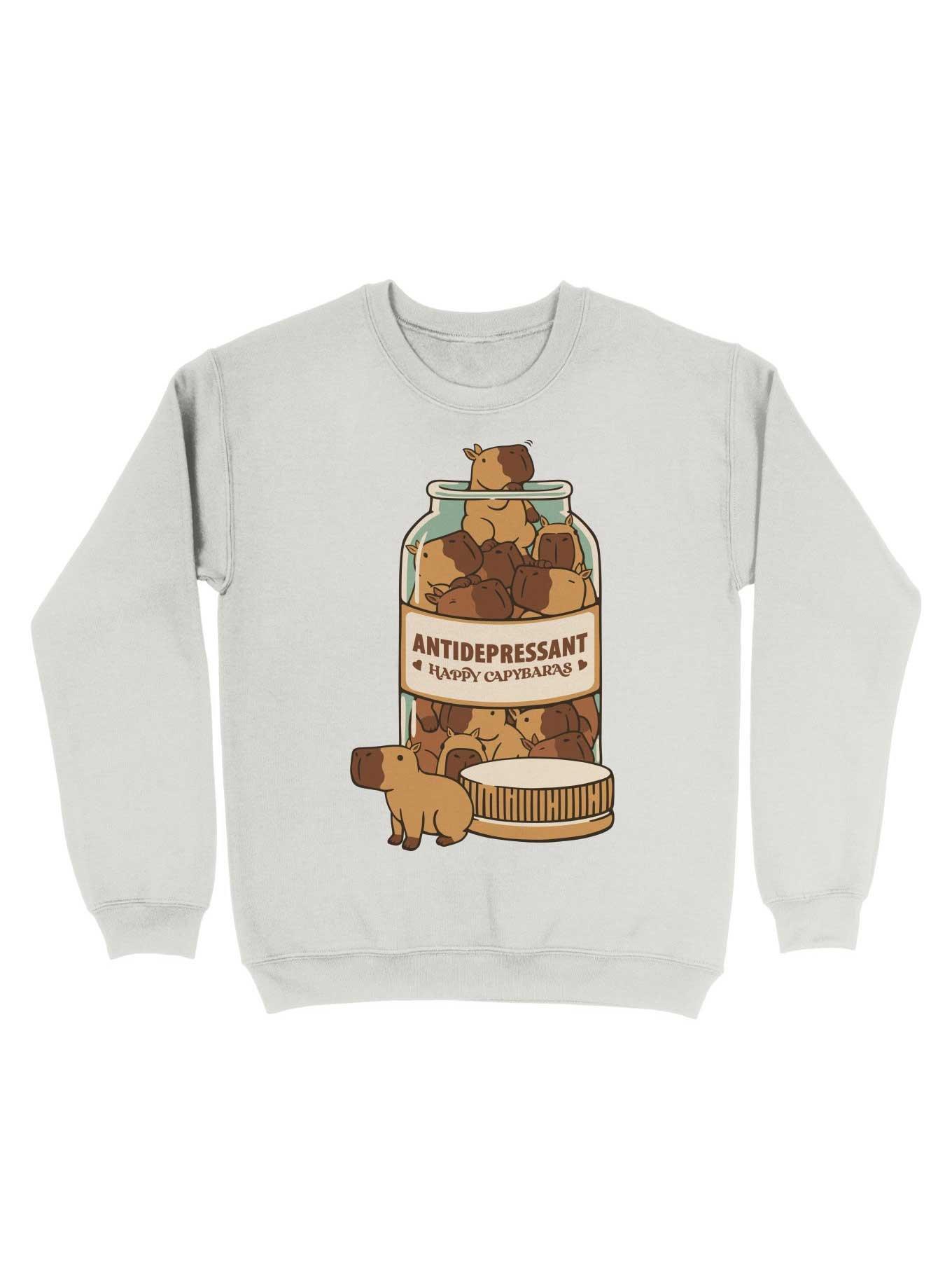THRDLESS Antidepressant Happy Capybara Sweatshirt