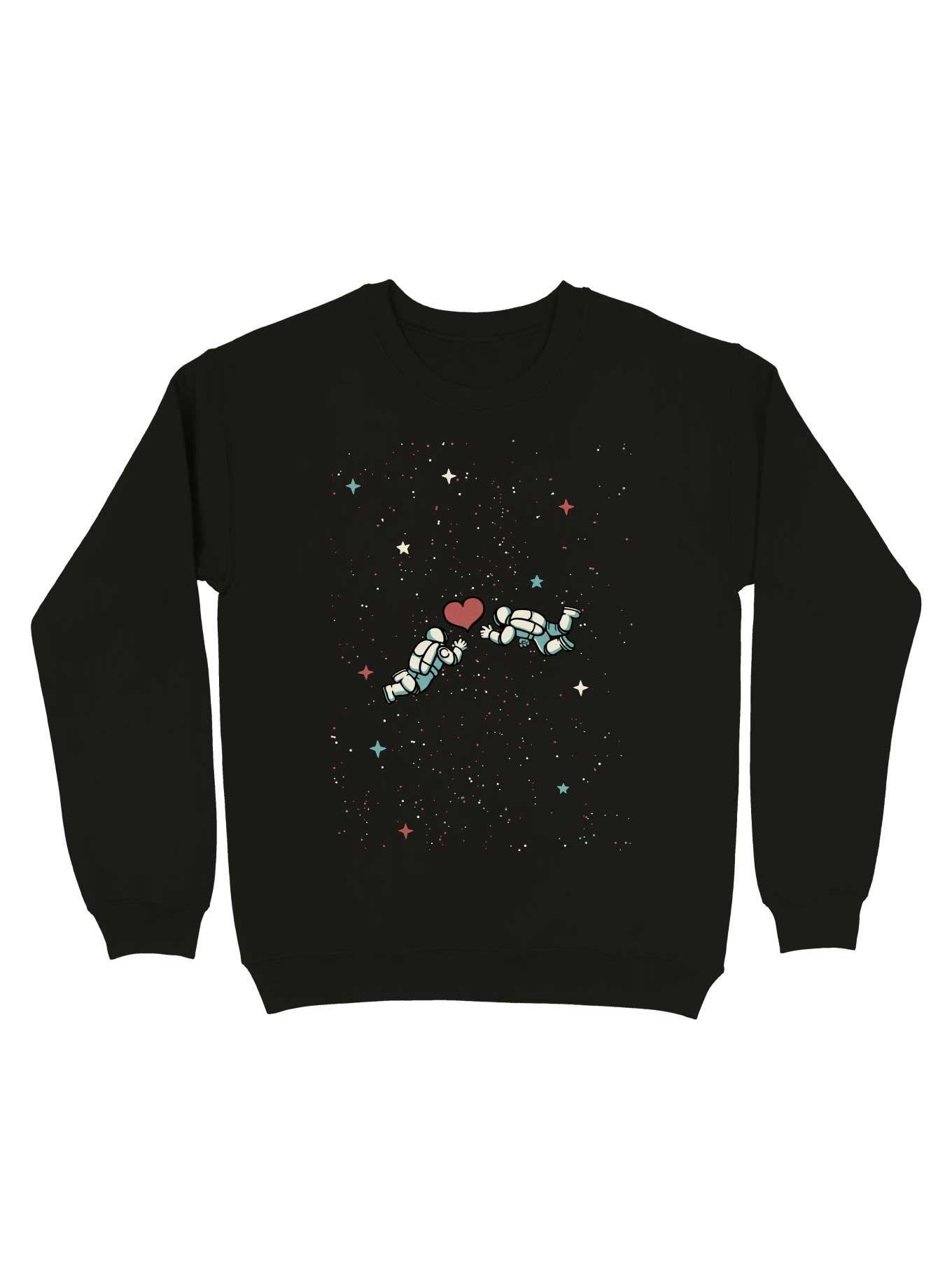 Astronaut Love Floating in Space Sweatshirt, BLACK, hi-res