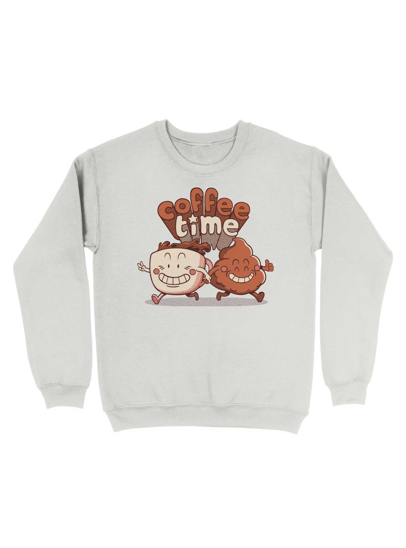 Best Friends Coffee Time Bathroom Break Sweatshirt, WHITE, hi-res