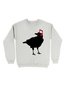 Bird Crow Musical Note Headphones Sweatshirt, , hi-res