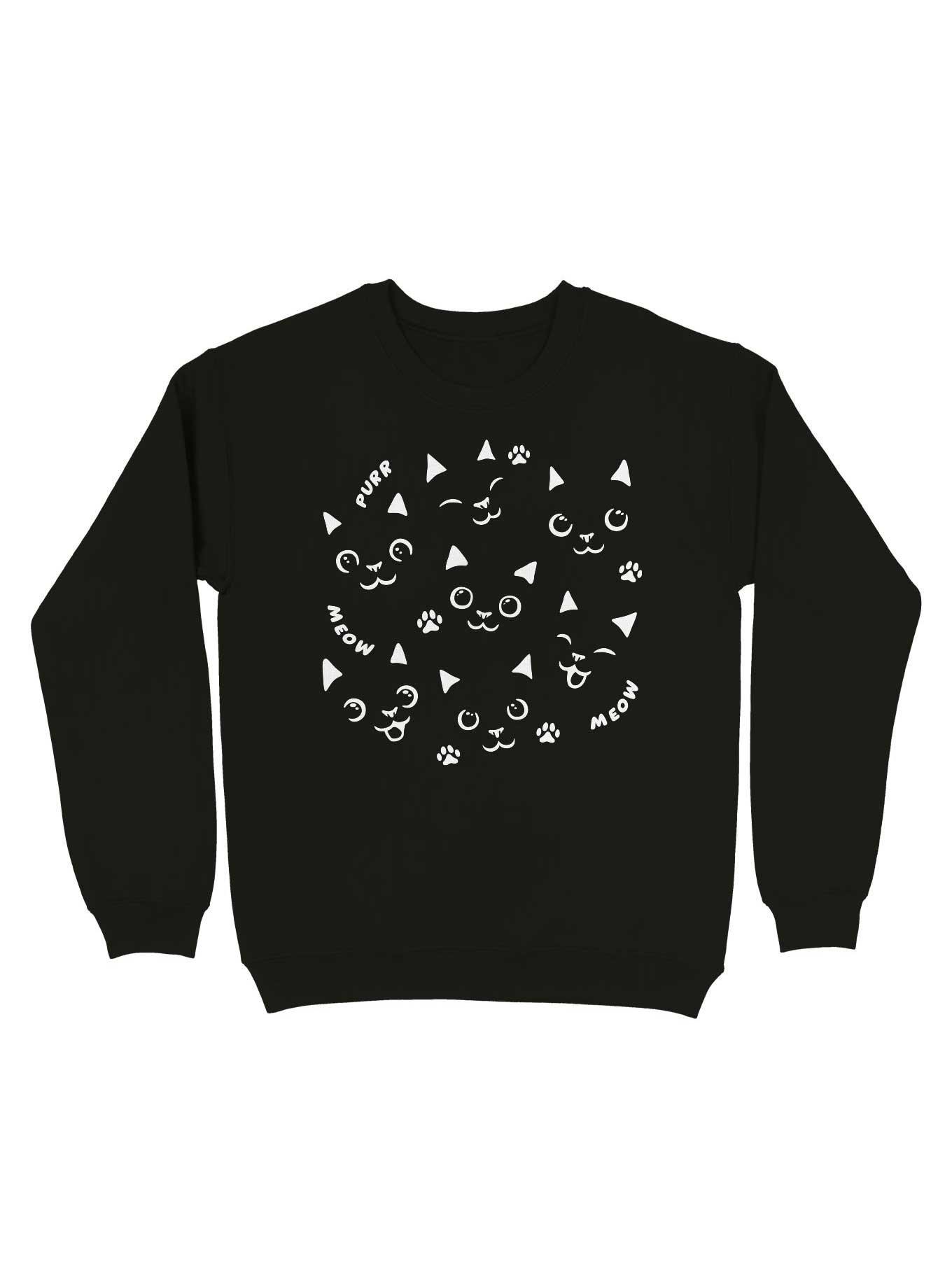 Black Cats In a Black Shirt Sweatshirt, BLACK, hi-res