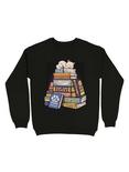 Cat Books Feline Library Sweatshirt, BLACK, hi-res
