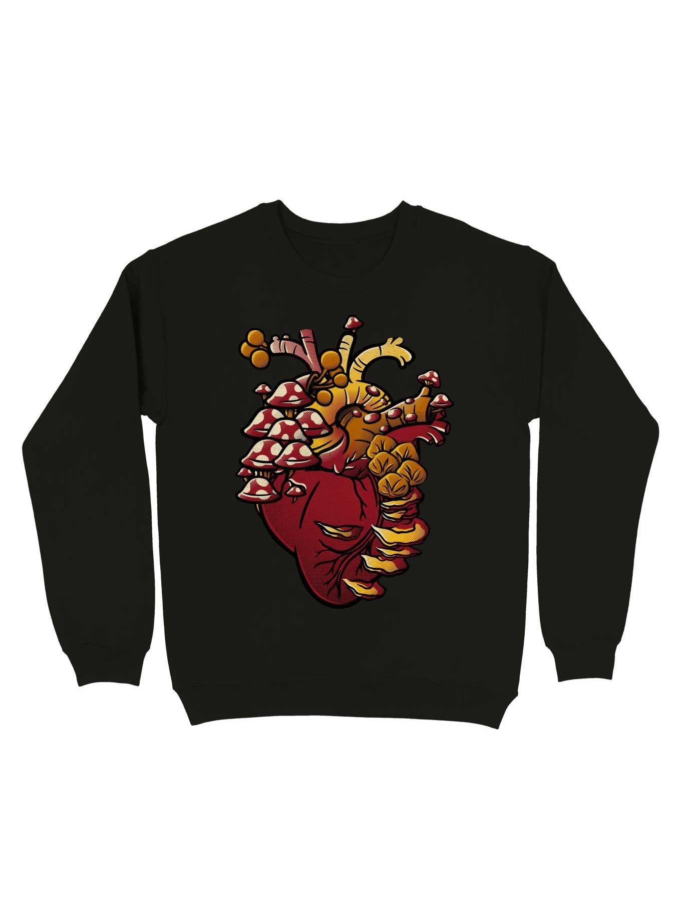 Cordyceps Fungi Heart Sweatshirt, BLACK, hi-res