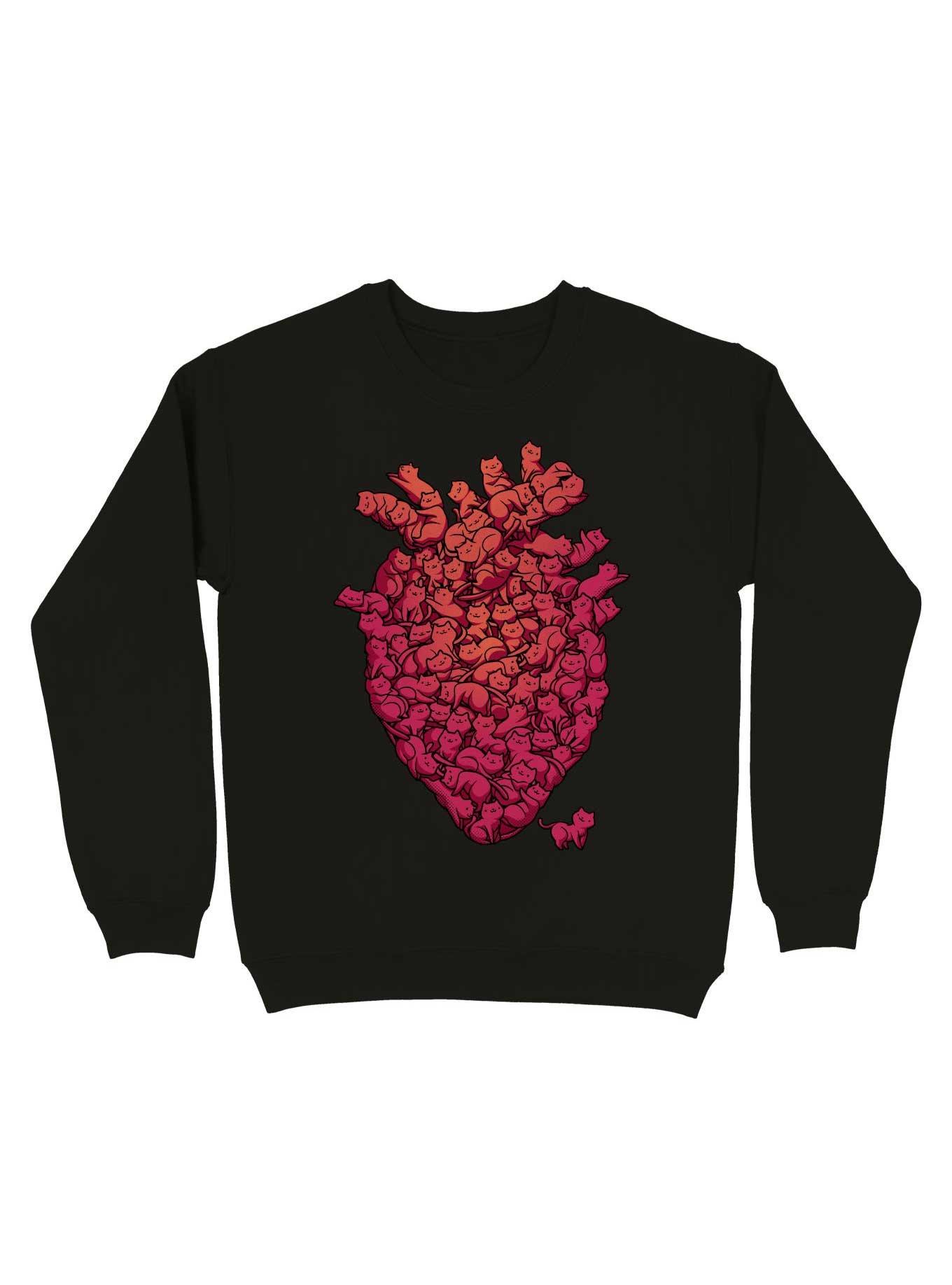 I Love Cat Heart Sweatshirt, BLACK, hi-res