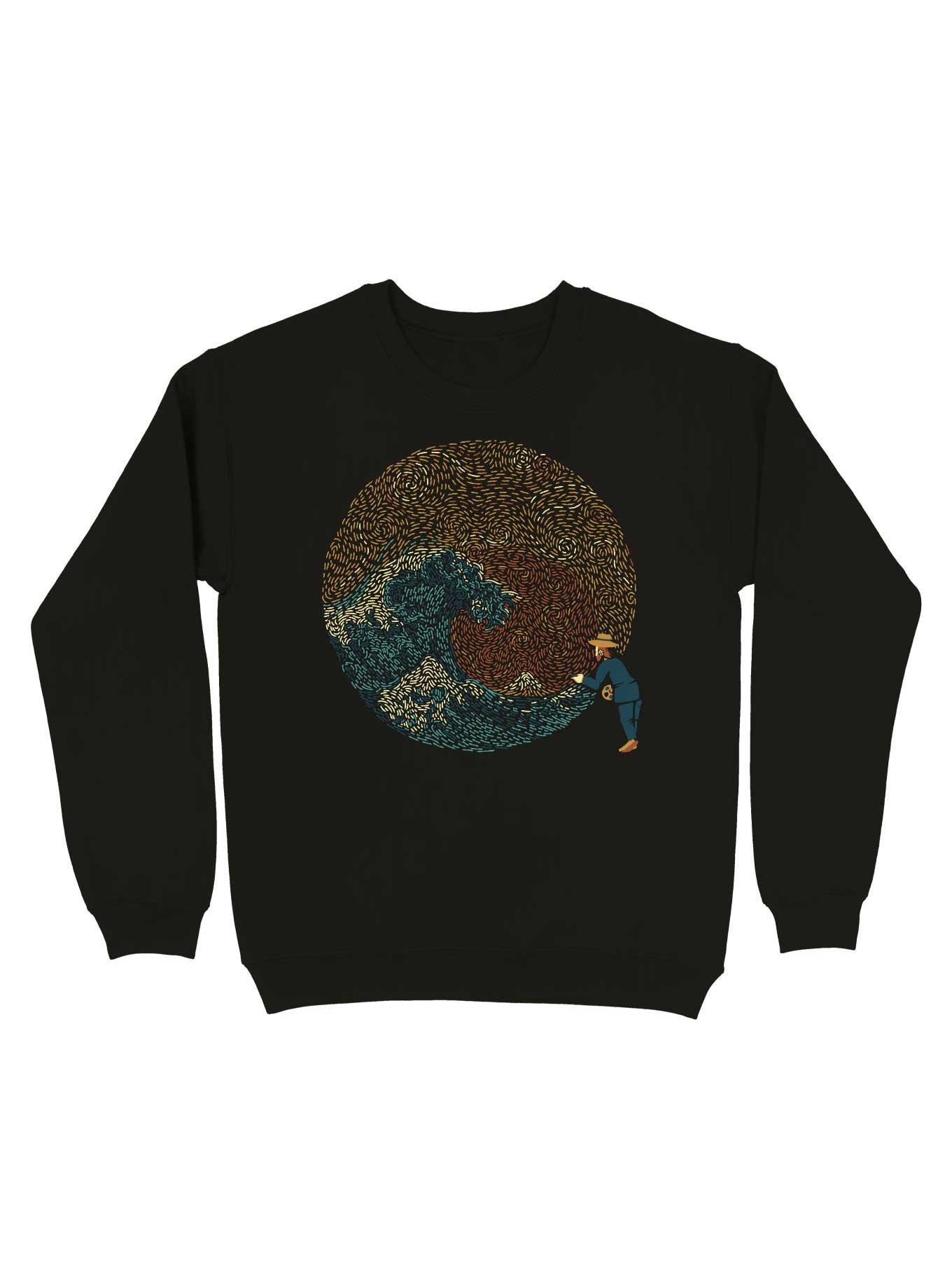 THRDLESS Kanagawa Wave Starry Night Sweatshirt