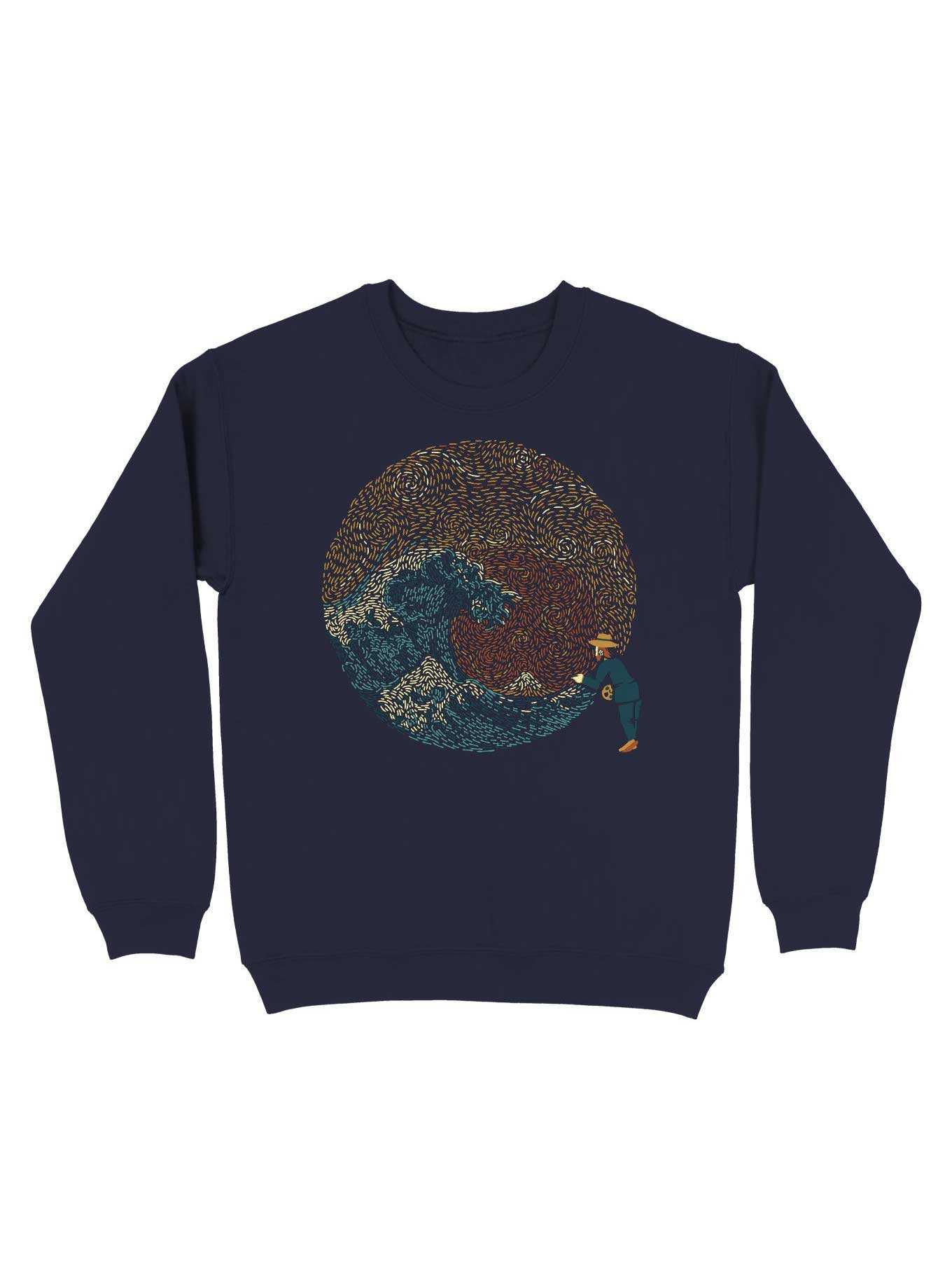 Kanagawa Wave Starry Night Sweatshirt, , hi-res