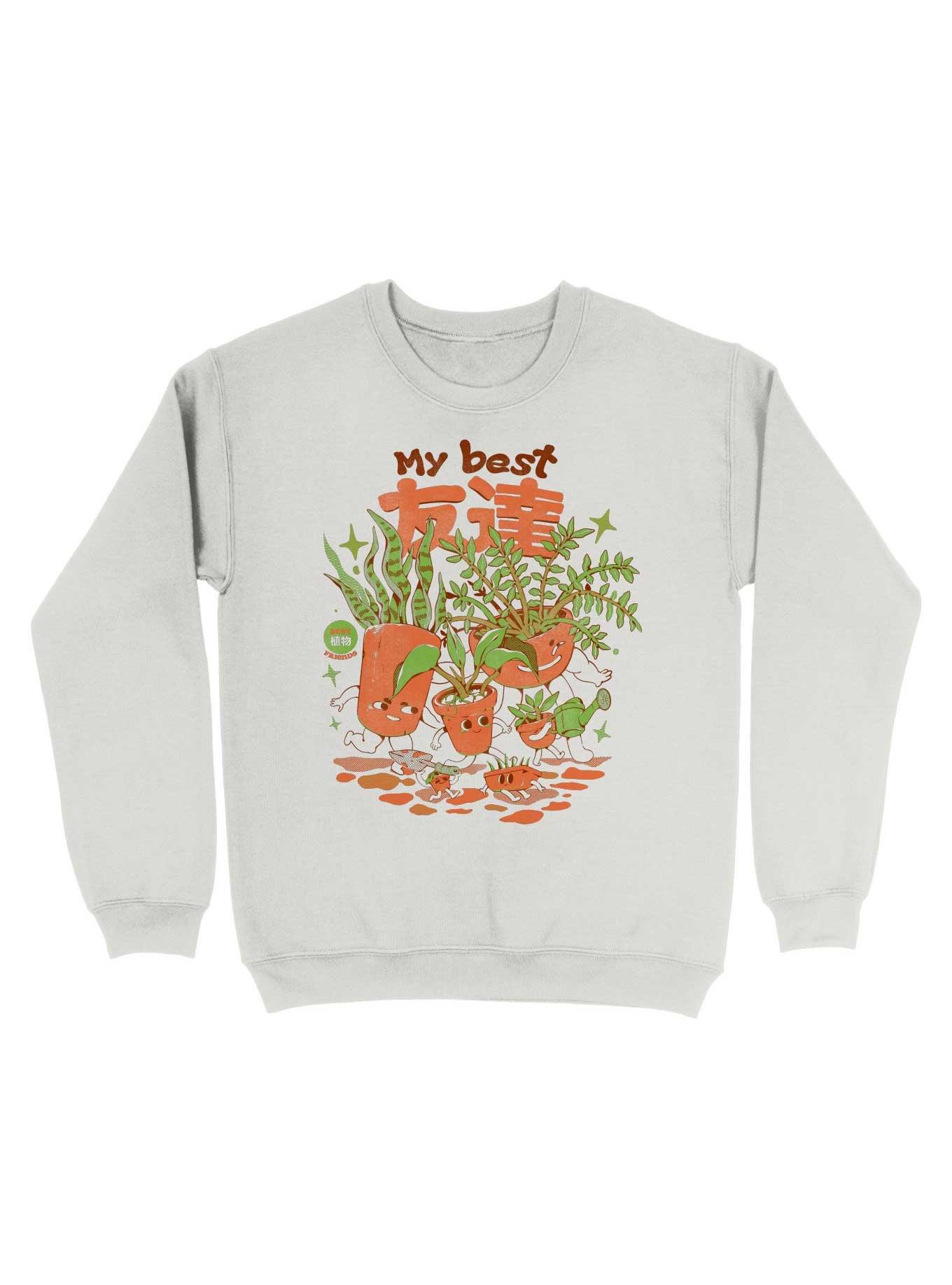 My Best Tomodachis Plants Sweatshirt, WHITE, hi-res