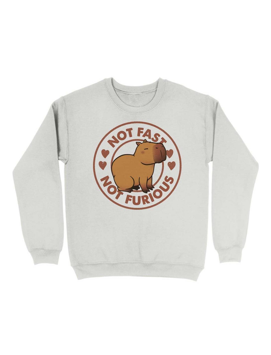 Not Fast Not Furious Capybara Sweatshirt, WHITE, hi-res